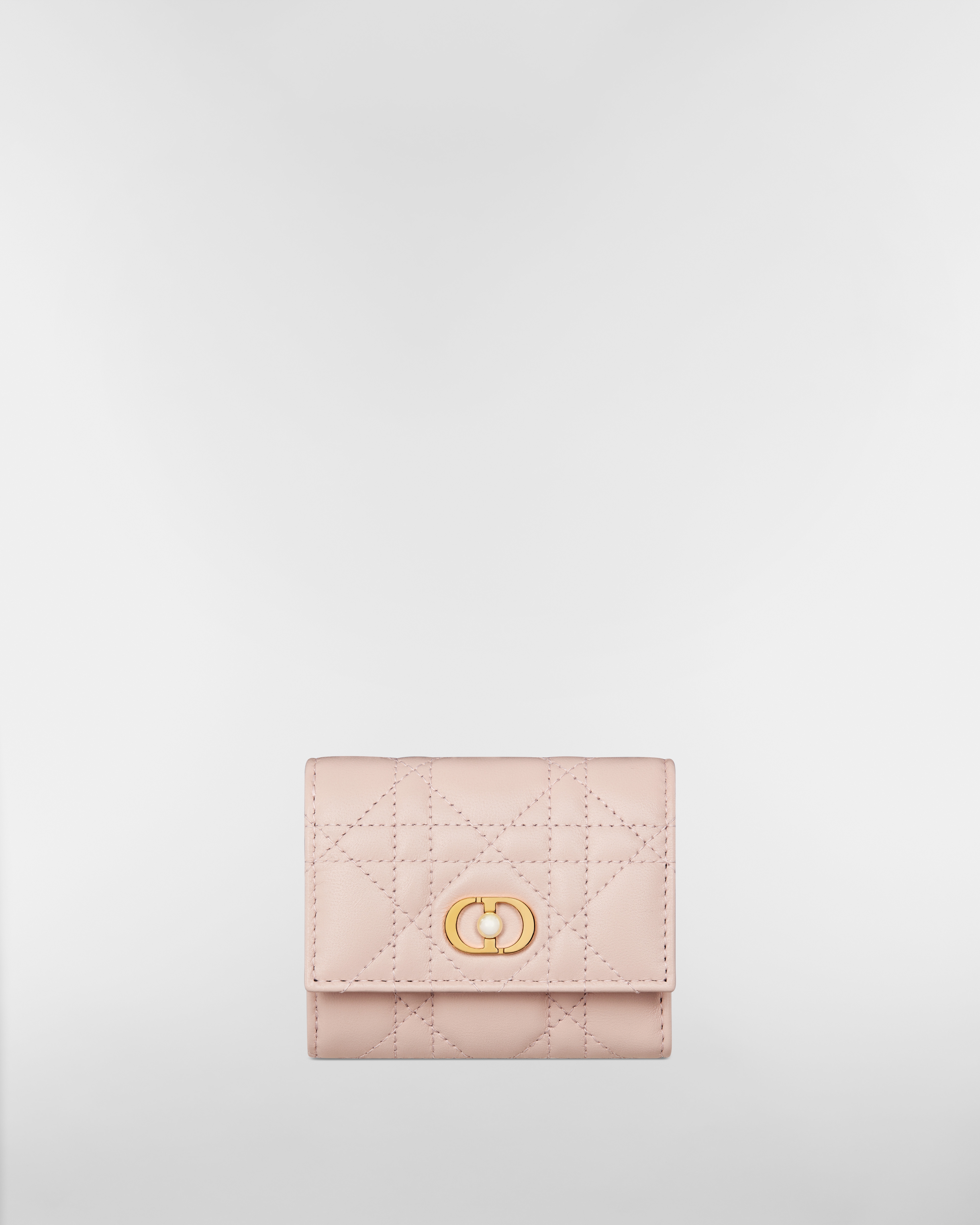 Dior Jolie Hibiscus Wallet Powder Pink Cannage Lambskin E01