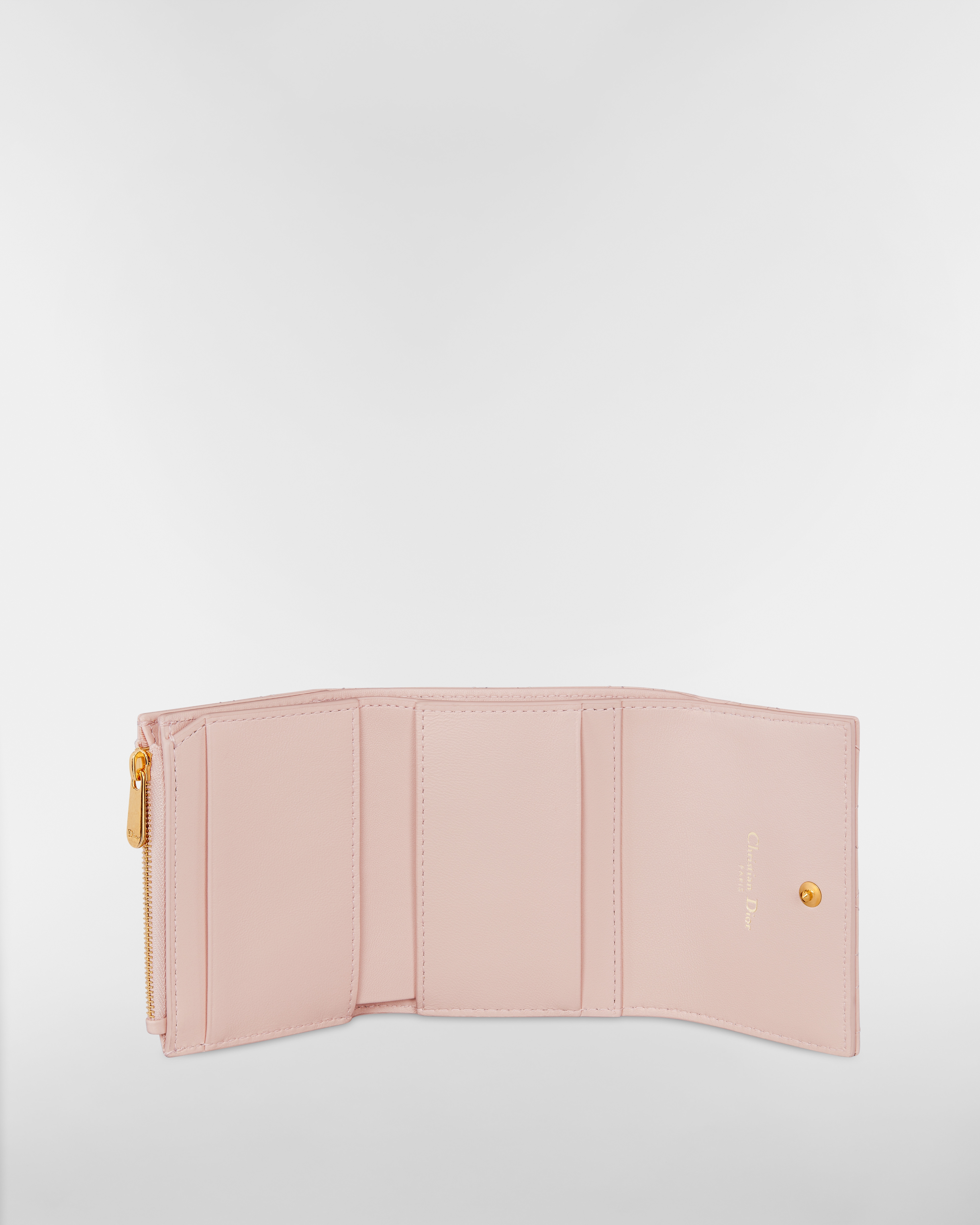 Dior Jolie Hibiscus 지갑 파우더 핑크 까나쥬 양가죽 E07