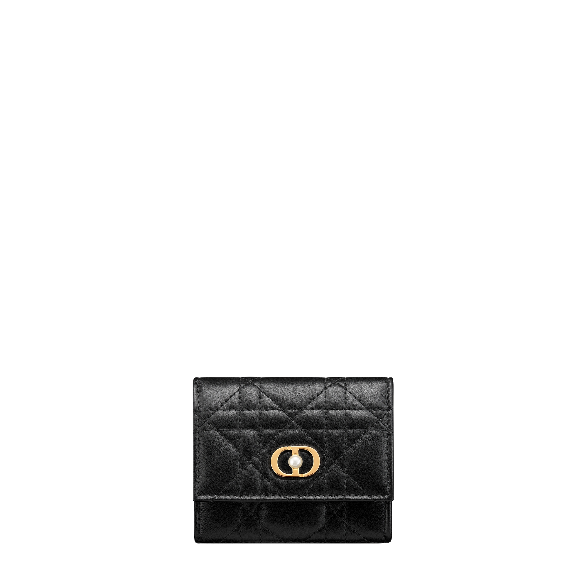 Dior Jolie Hibiscus Wallet Black Cannage Lambskin E01