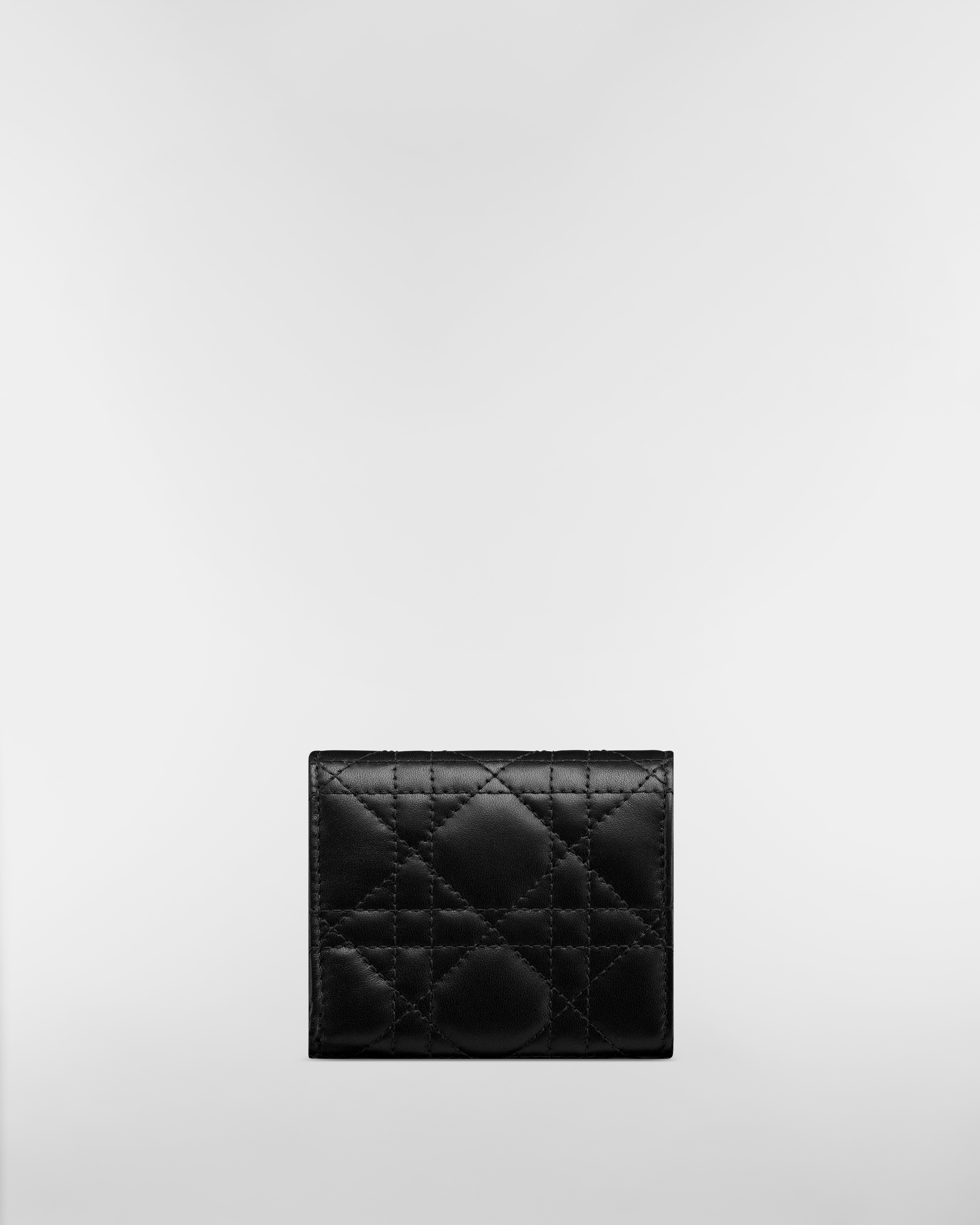 Dior Jolie Hibiscus Wallet Black Cannage Lambskin E08