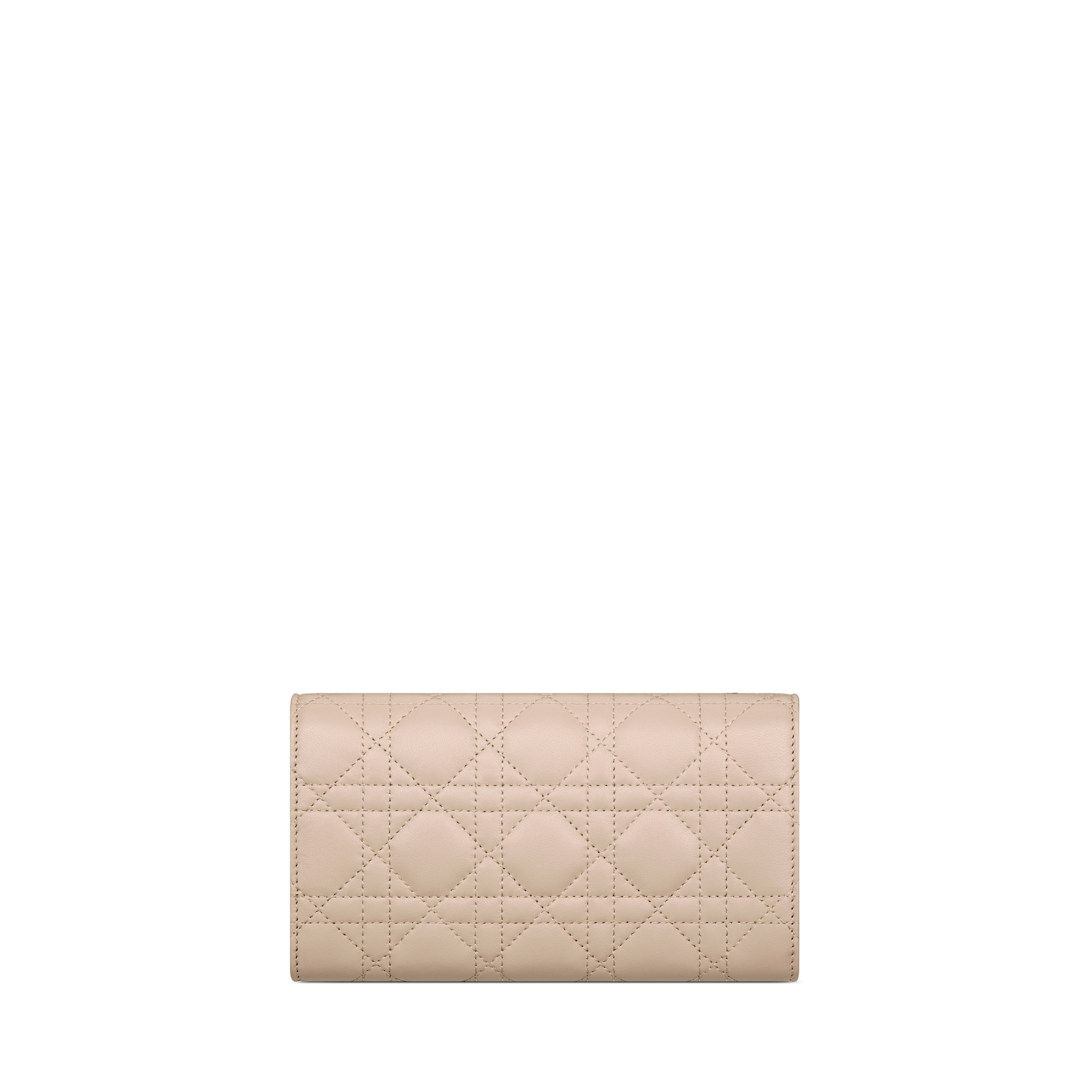 Long portefeuille Orchid Dior Jolie Cuir d'agneau Cannage beige poudre E08