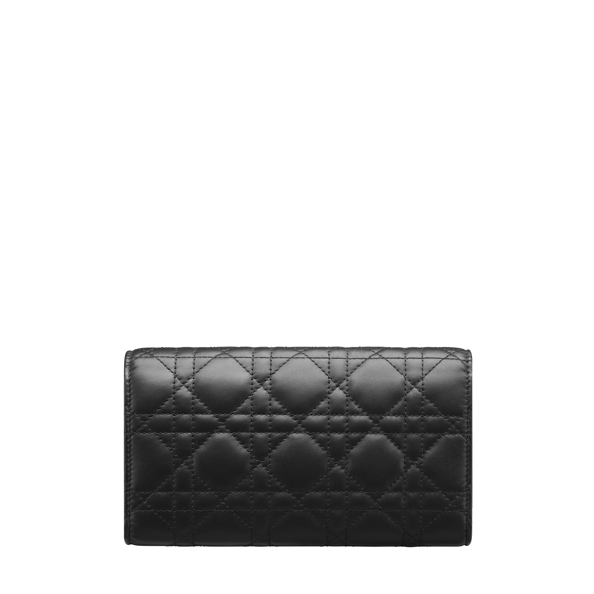 Dior Jolie Orchid Long Wallet Black Cannage Lambskin E08
