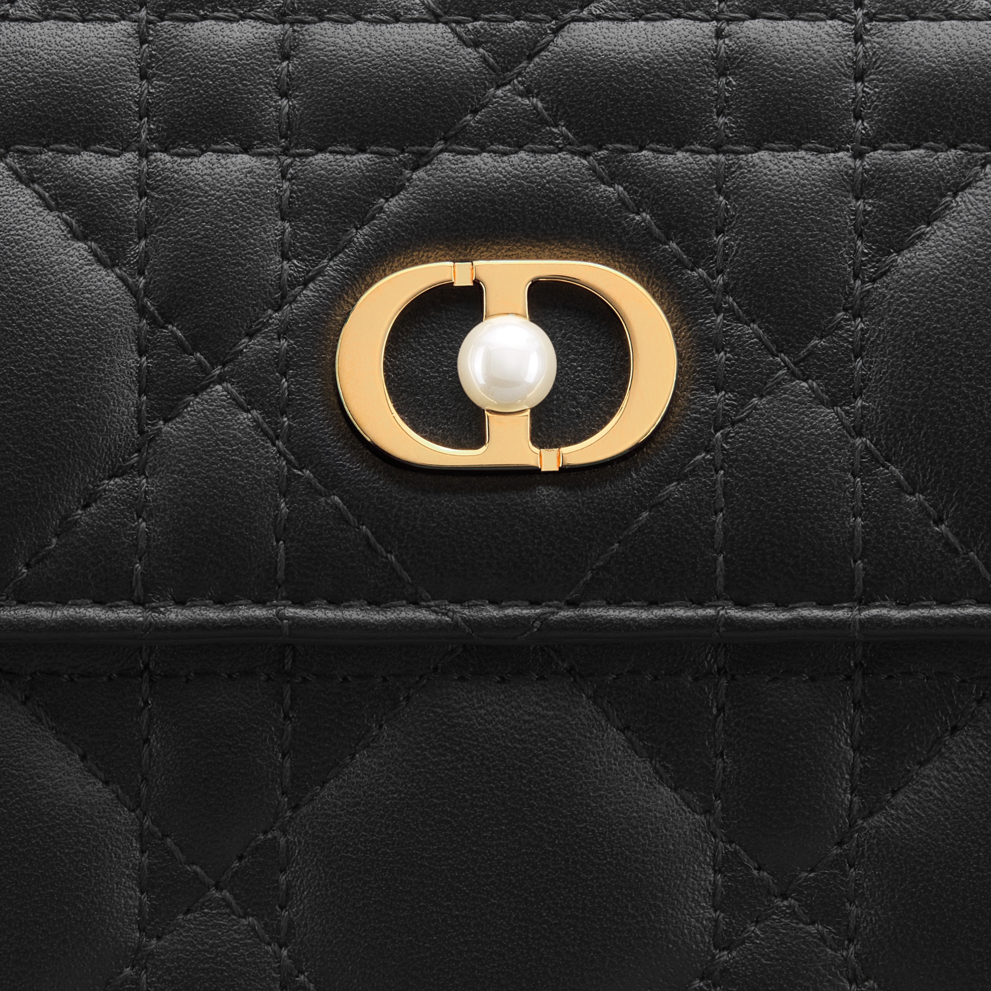 Langes Dior Jolie Orchid Portemonnaie Cannage Lammleder in Schwarz E09