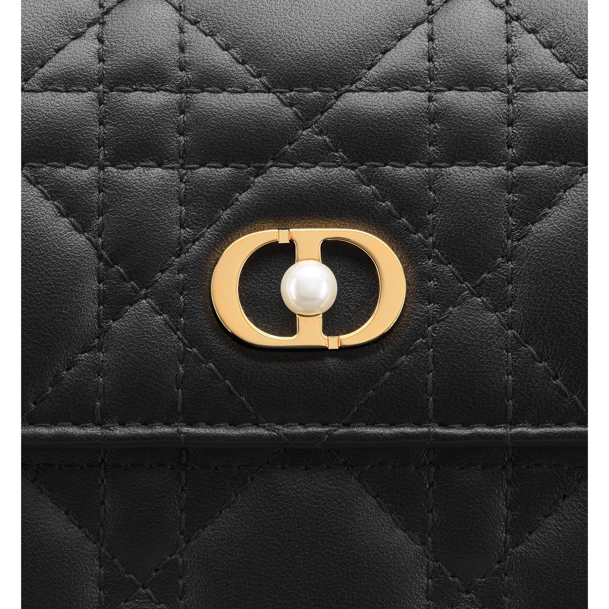 Dior Jolie Orchid Long Wallet Black Cannage Lambskin E09