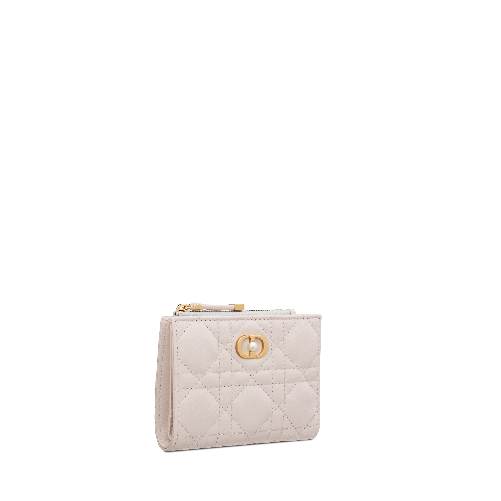 Dior Jolie Dahlia Wallet Linen Beige Cannage Lambskin E03