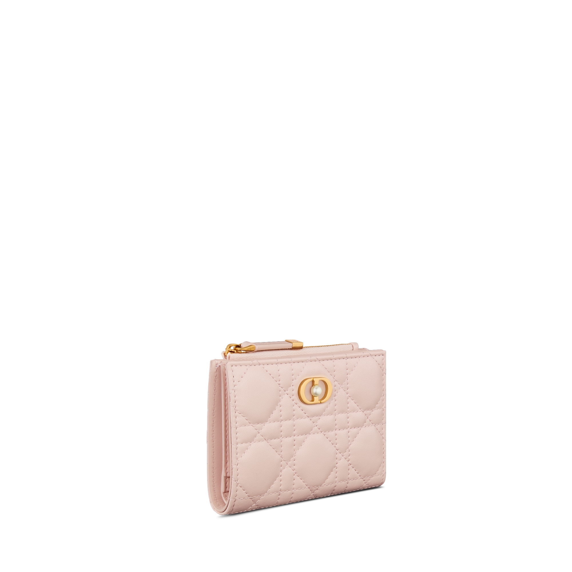 Dior Jolie Dahlia Portemonnaie Cannage Lammleder in Puderrosa E03