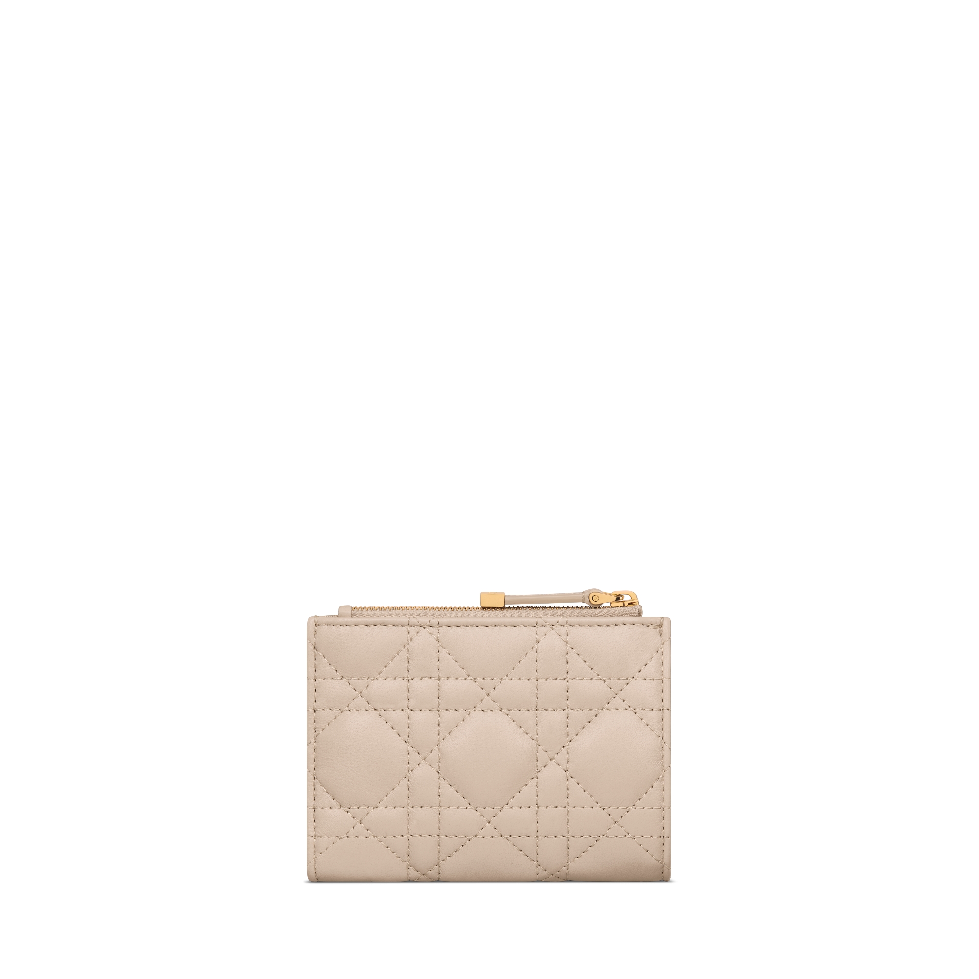 Portefeuille Dahlia Dior Jolie Cuir d'agneau Cannage beige poudre E08