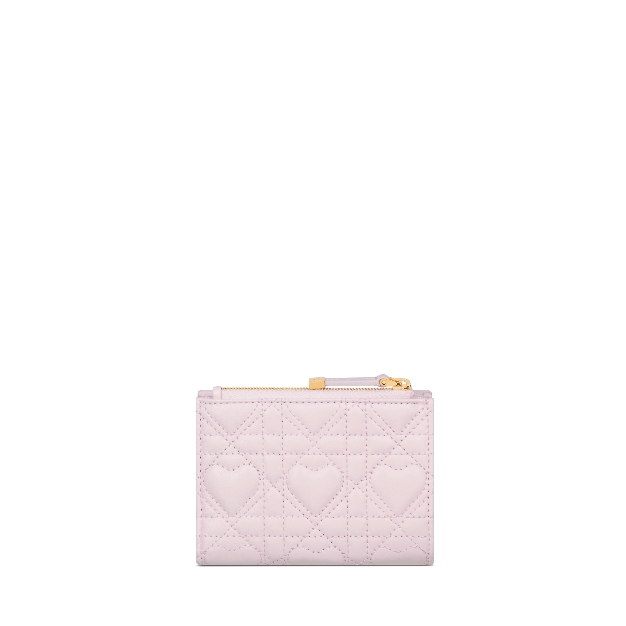 Dioramour Dior Jolie Dahlia Wallet Pale Pink Cannage Lambskin with Heart Motif E08
