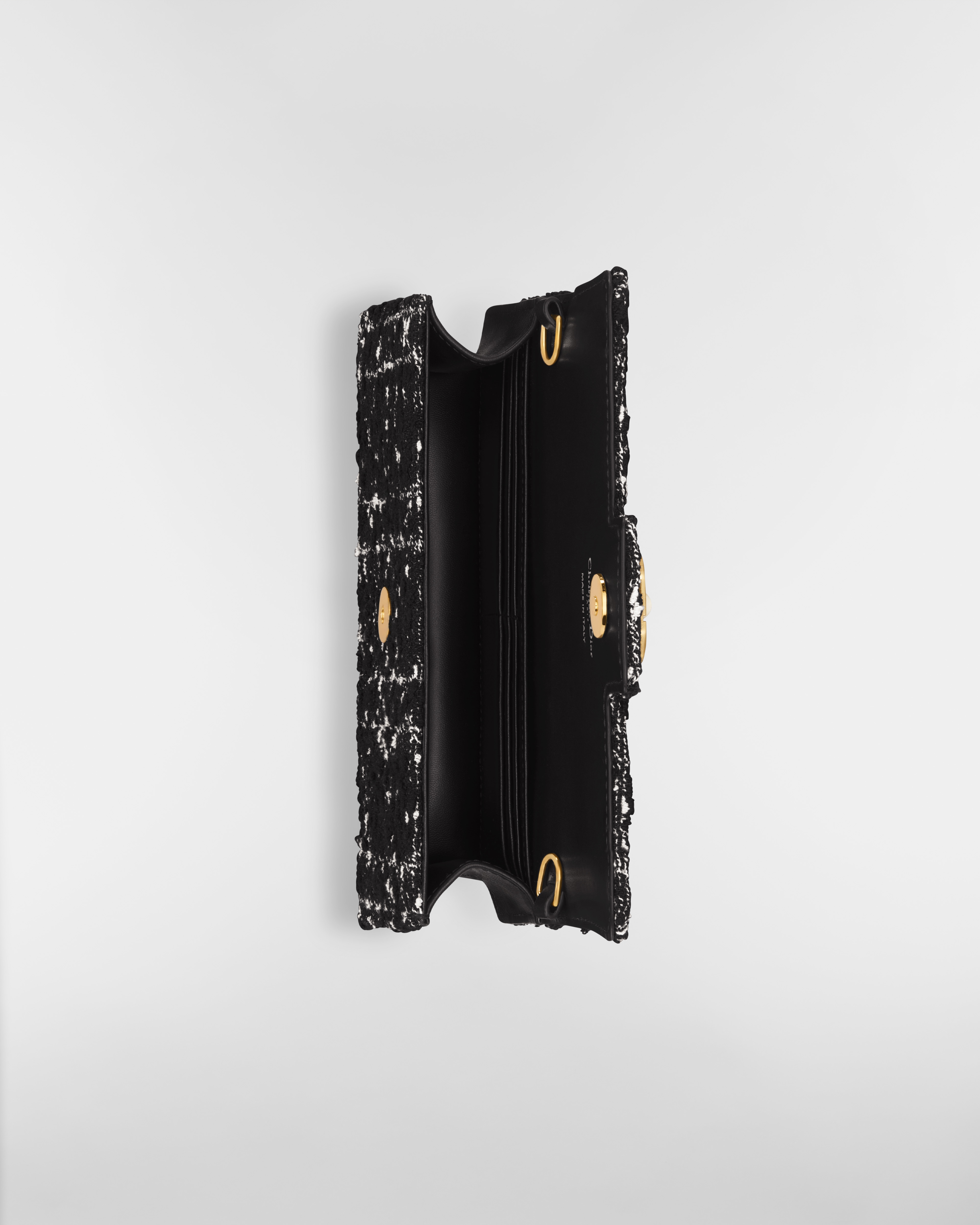 Dior Jolie Mini Bag Black Tweed with White Cannage Motif E06