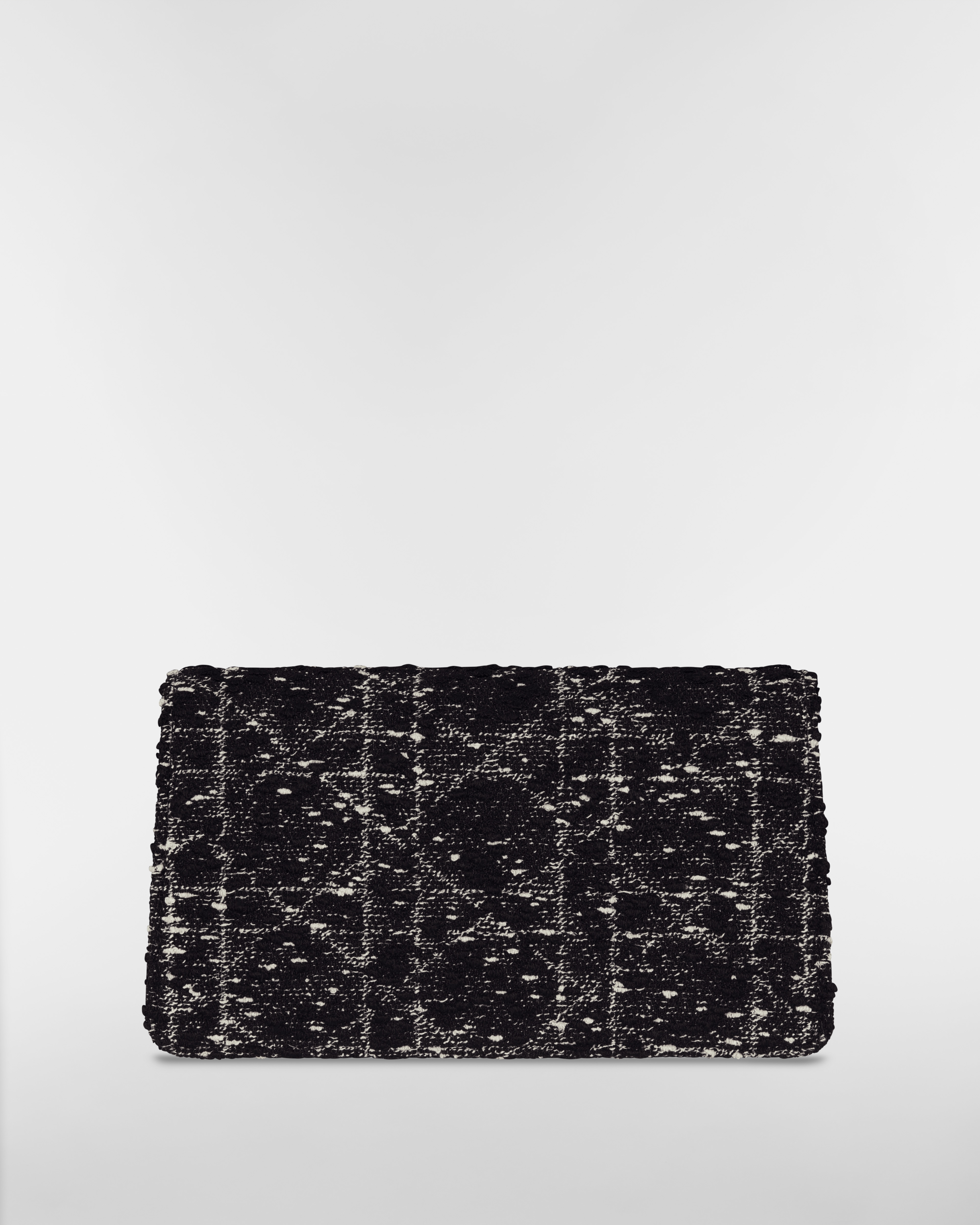 Dior Jolie 迷你包 黑色毛呢綴以白色 Cannage 籐格紋圖案 E08