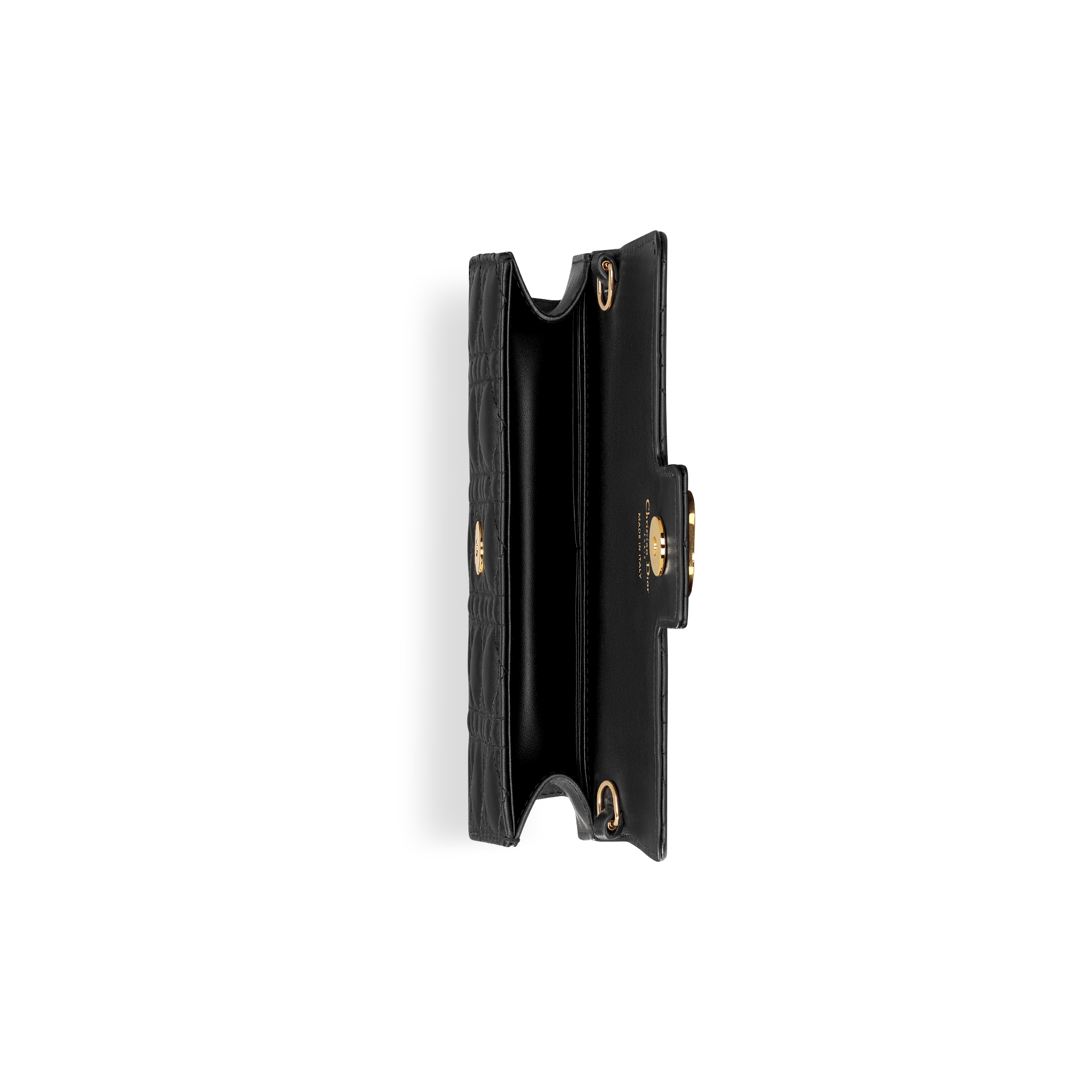 Dior Jolie-minitas Zwart lamsleer met Cannage-motief E06