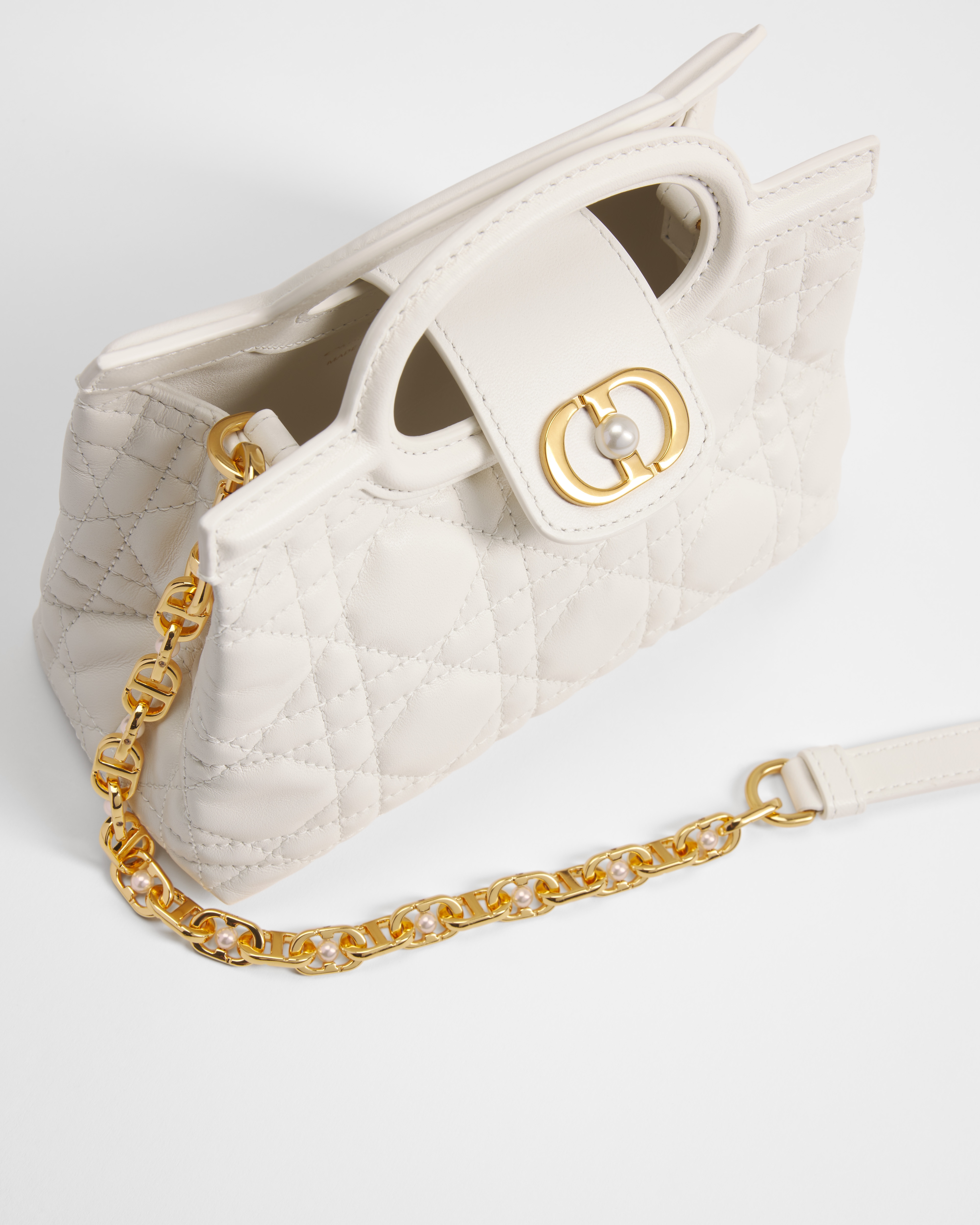 Dior Jolie Top Handle Mini Bag Latte Cannage Lambskin E06