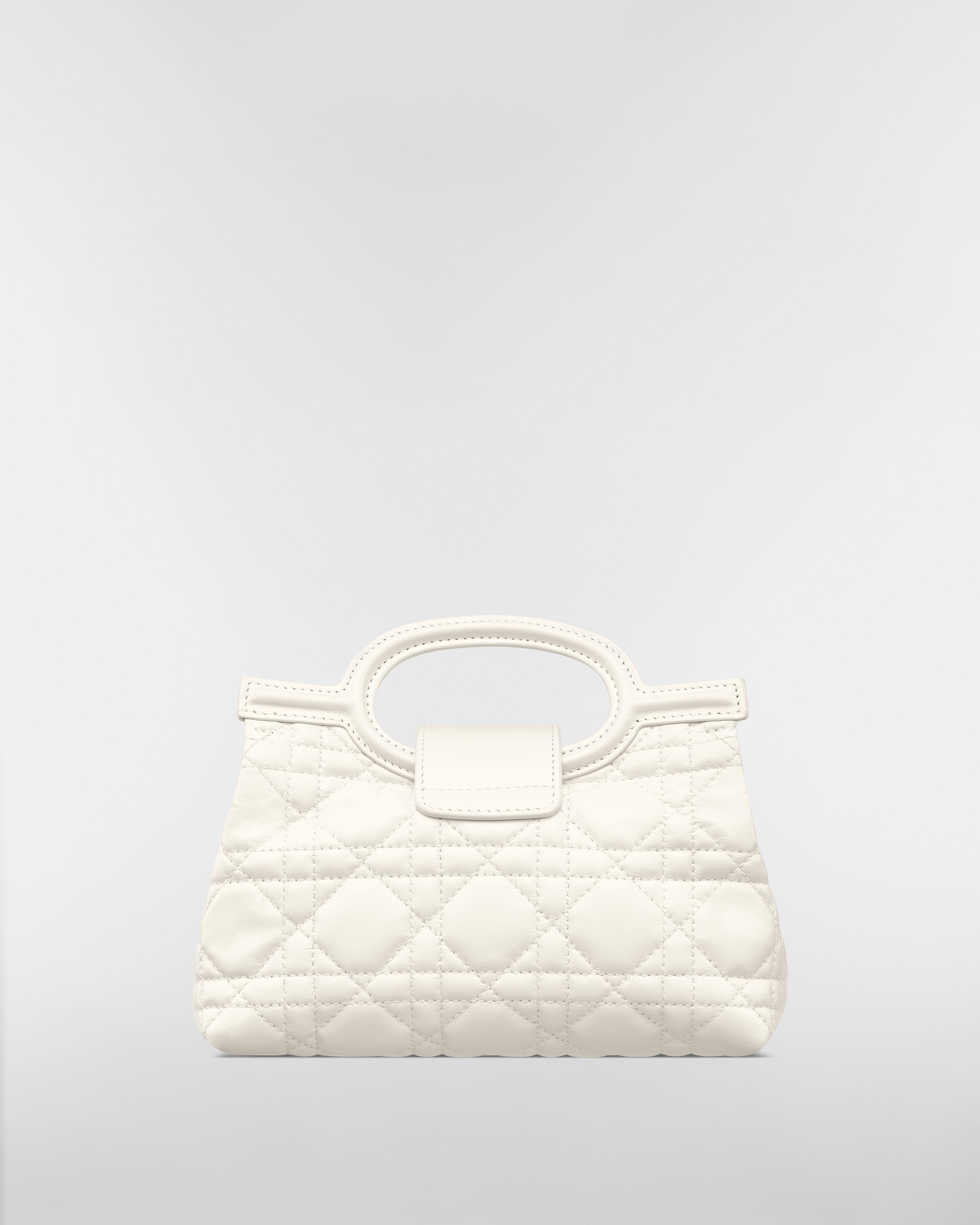 Dior Jolie Top Handle 迷你手提包 奶白色 Cannage 籐格紋羊皮 E08