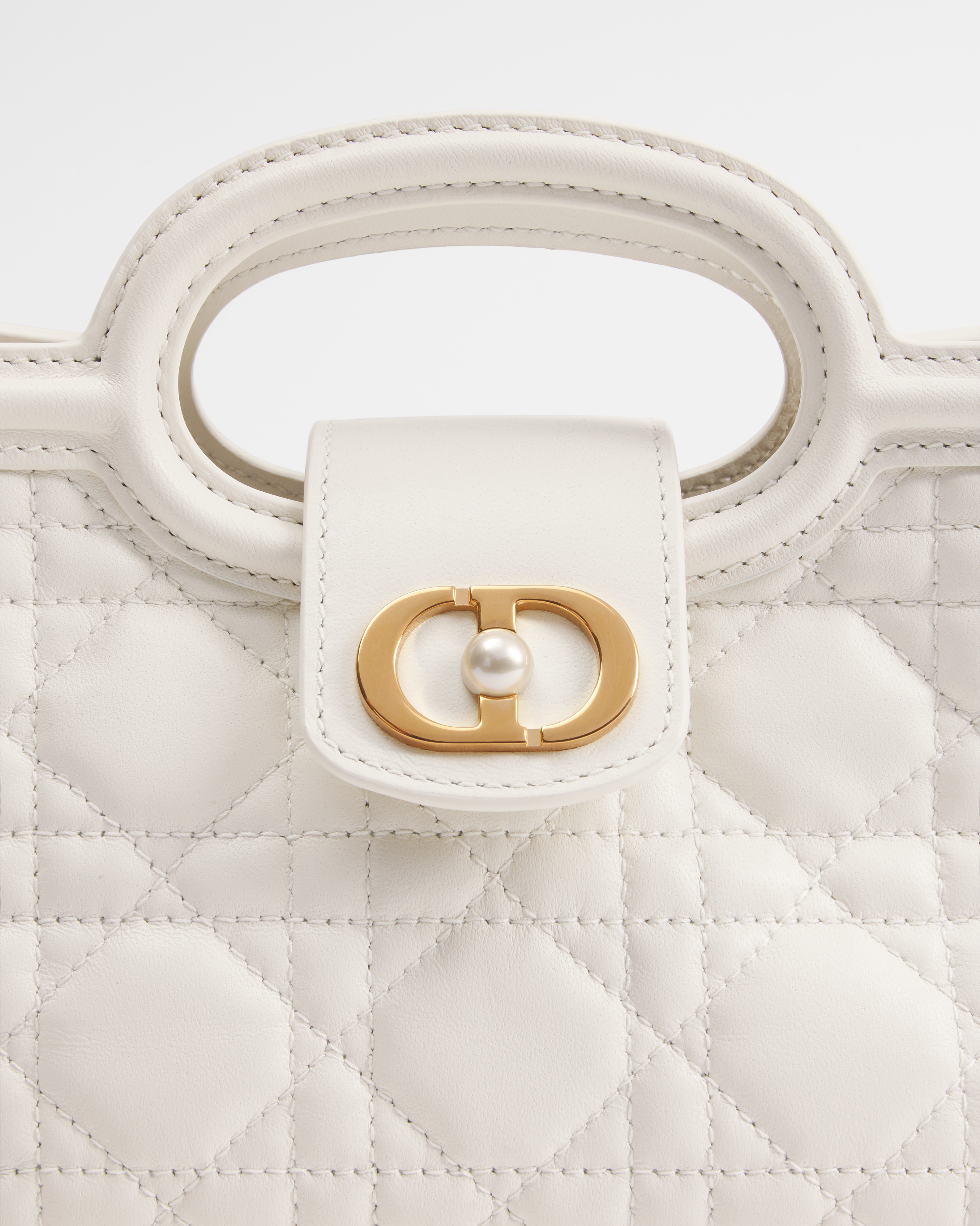 Dior Jolie Top Handle Mini Bag Latte Cannage Lambskin E09