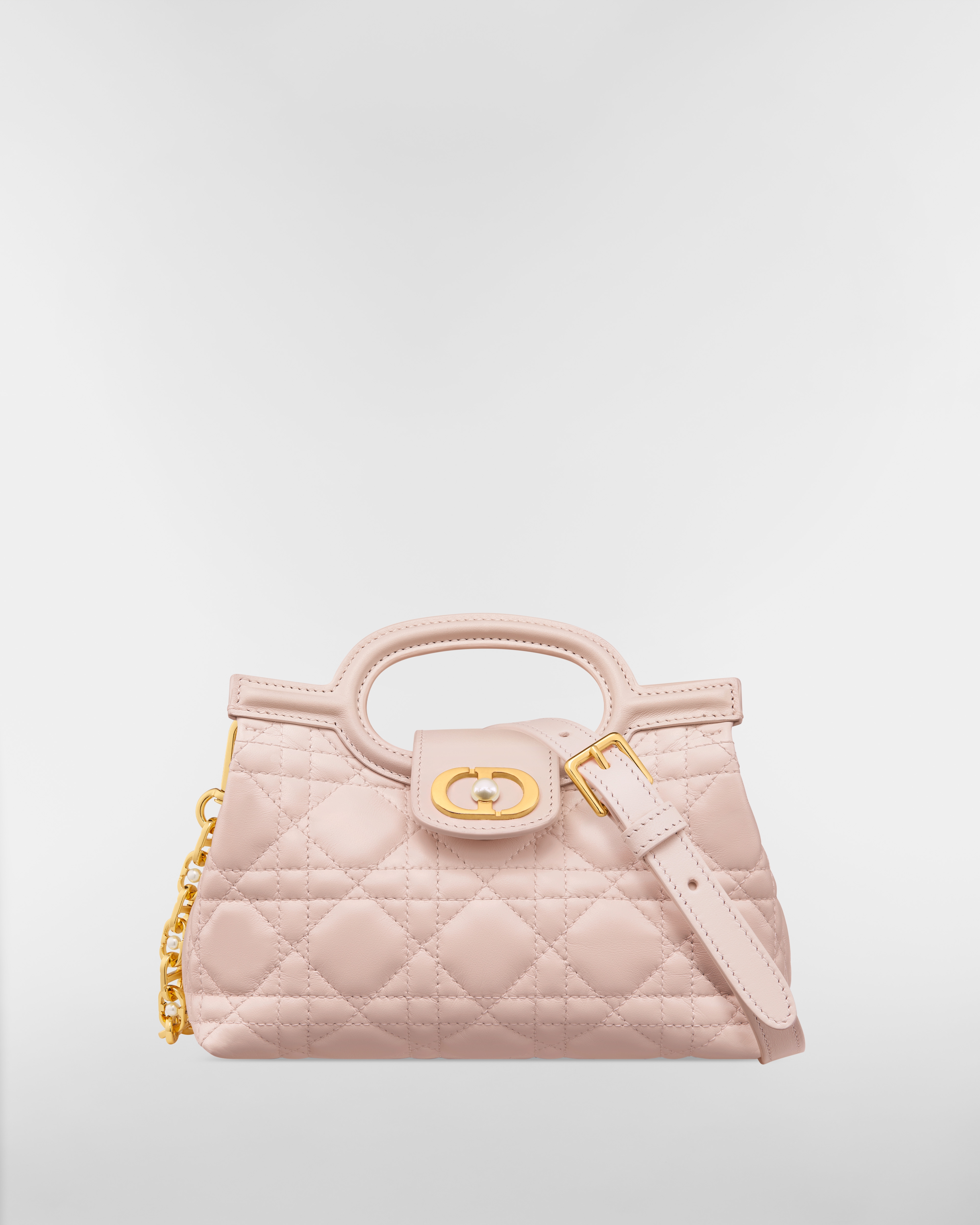 Dior Jolie Top Handle 迷你手提包 淡粉色 Cannage 籐格紋羊皮 E01