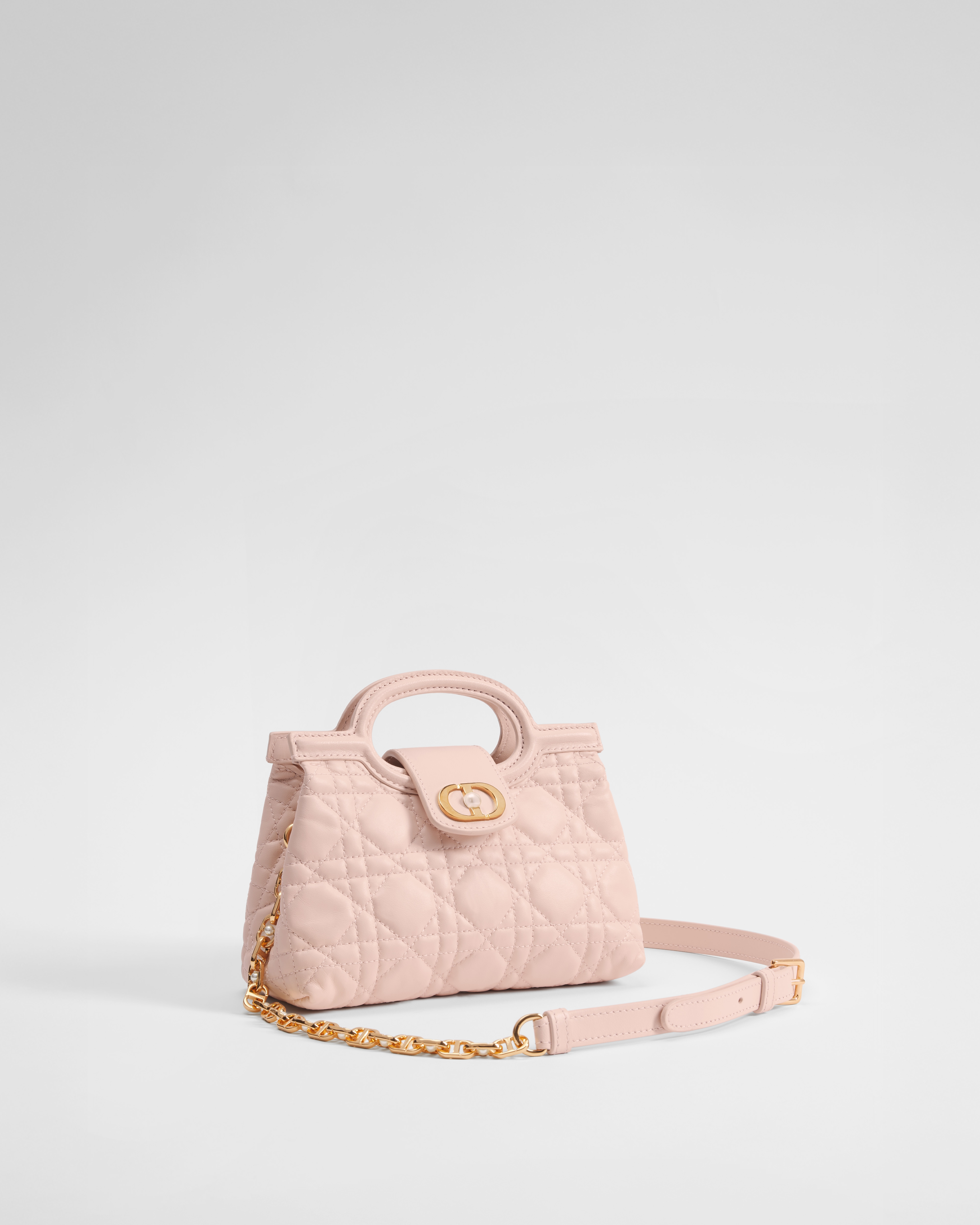 Dior Jolie Top Handle Mini Bag Powder Pink Cannage Lambskin E03