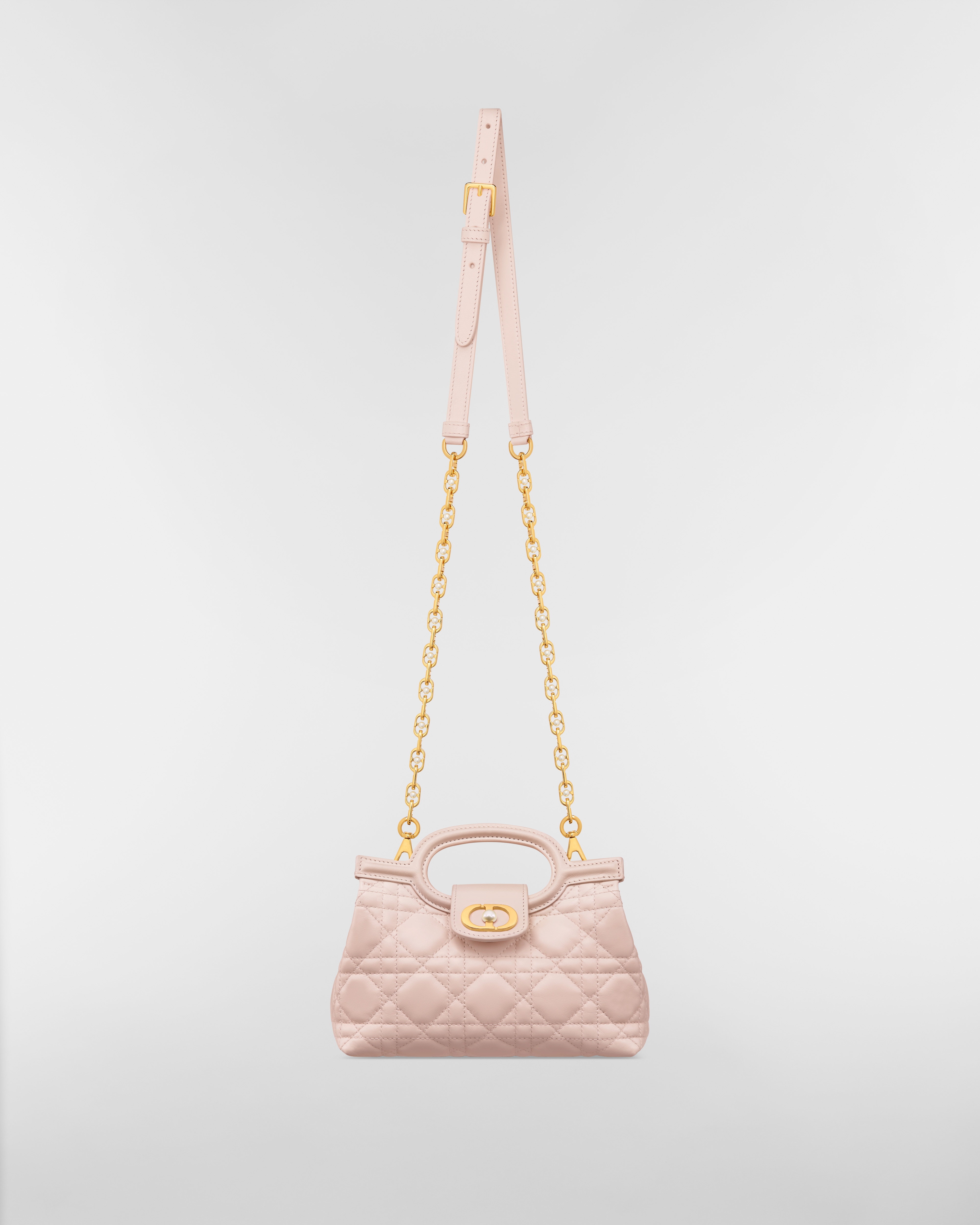 Dior Jolie Top Handle 迷你手提包 淡粉色 Cannage 籐格紋羊皮 E07