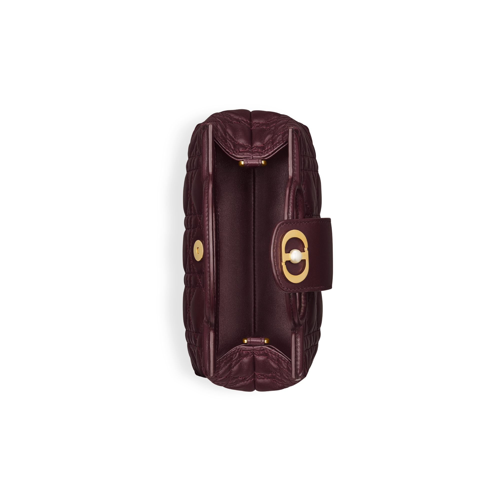 Dior Jolie-minitas met hengsel bovenop Pruimkleurig lamsleer met Cannage-motief E06