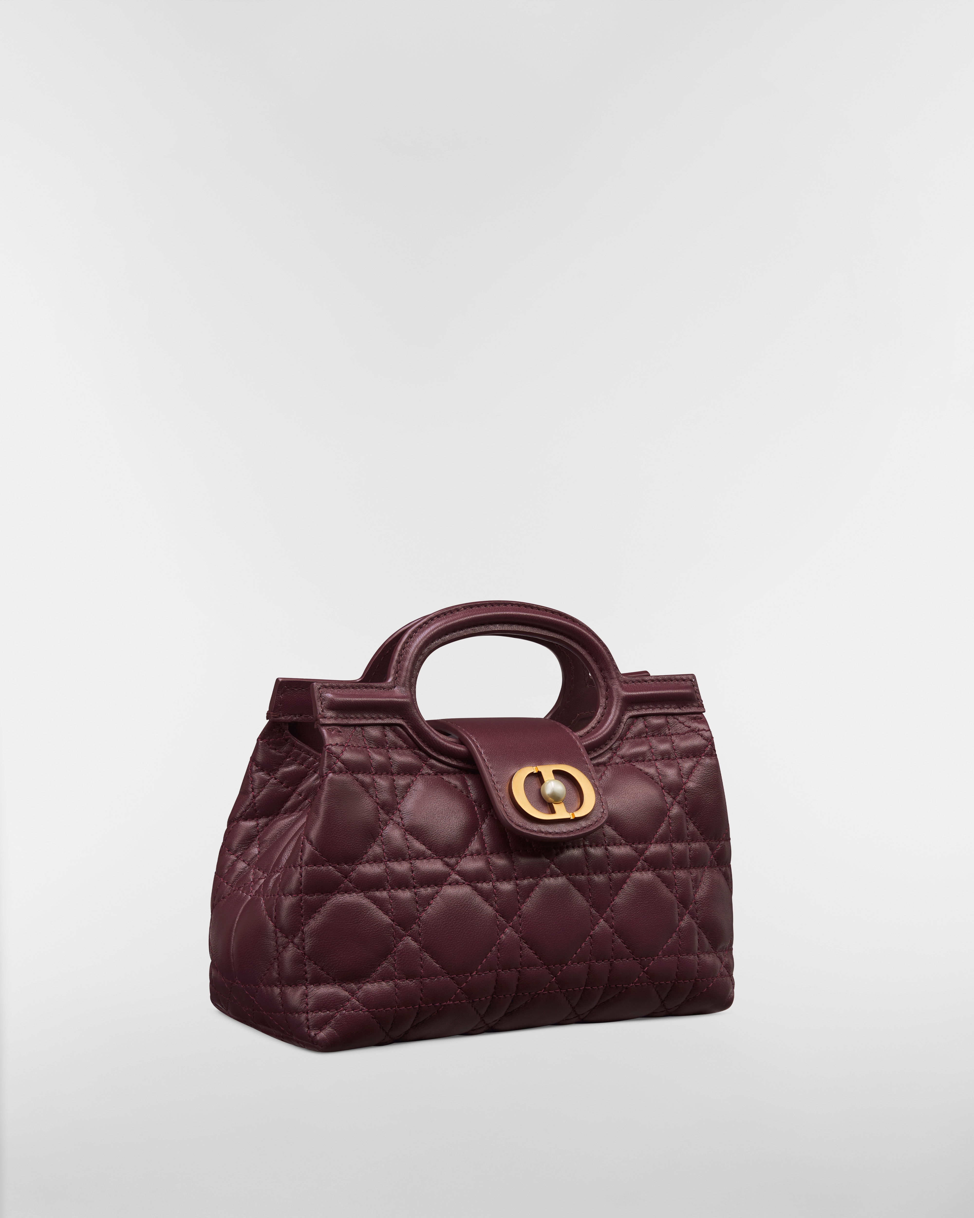 Dior Jolie Top Handle Mini Bag Plum Cannage Lambskin E03