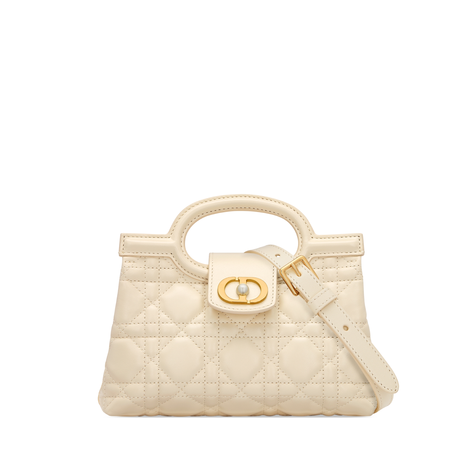 Dior Jolie Top Handle Mini Bag Light Beige Cannage Lambskin E01