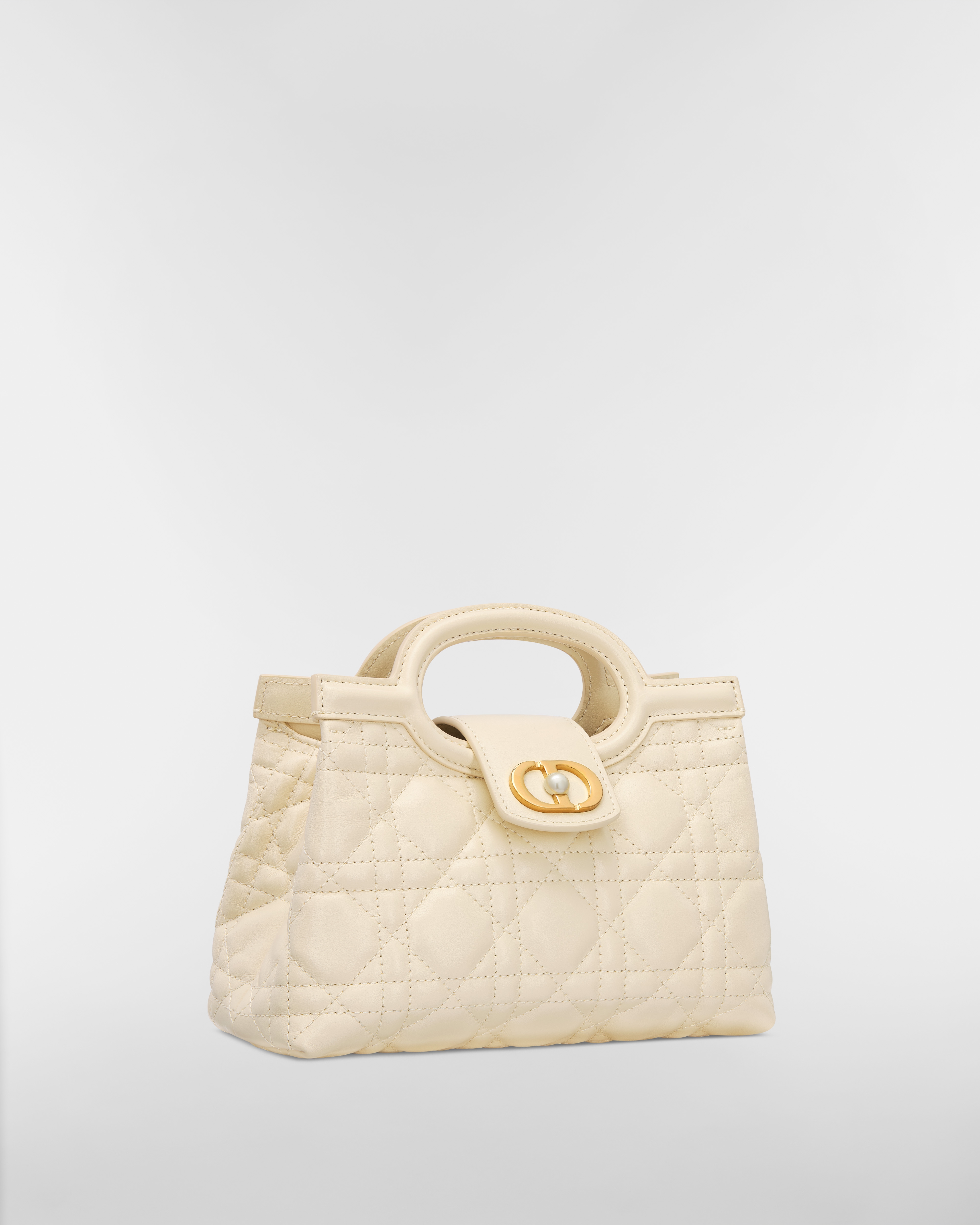 Dior Jolie Top Handle 迷你手提包 淺米色 Cannage 籐格紋羊皮 E03