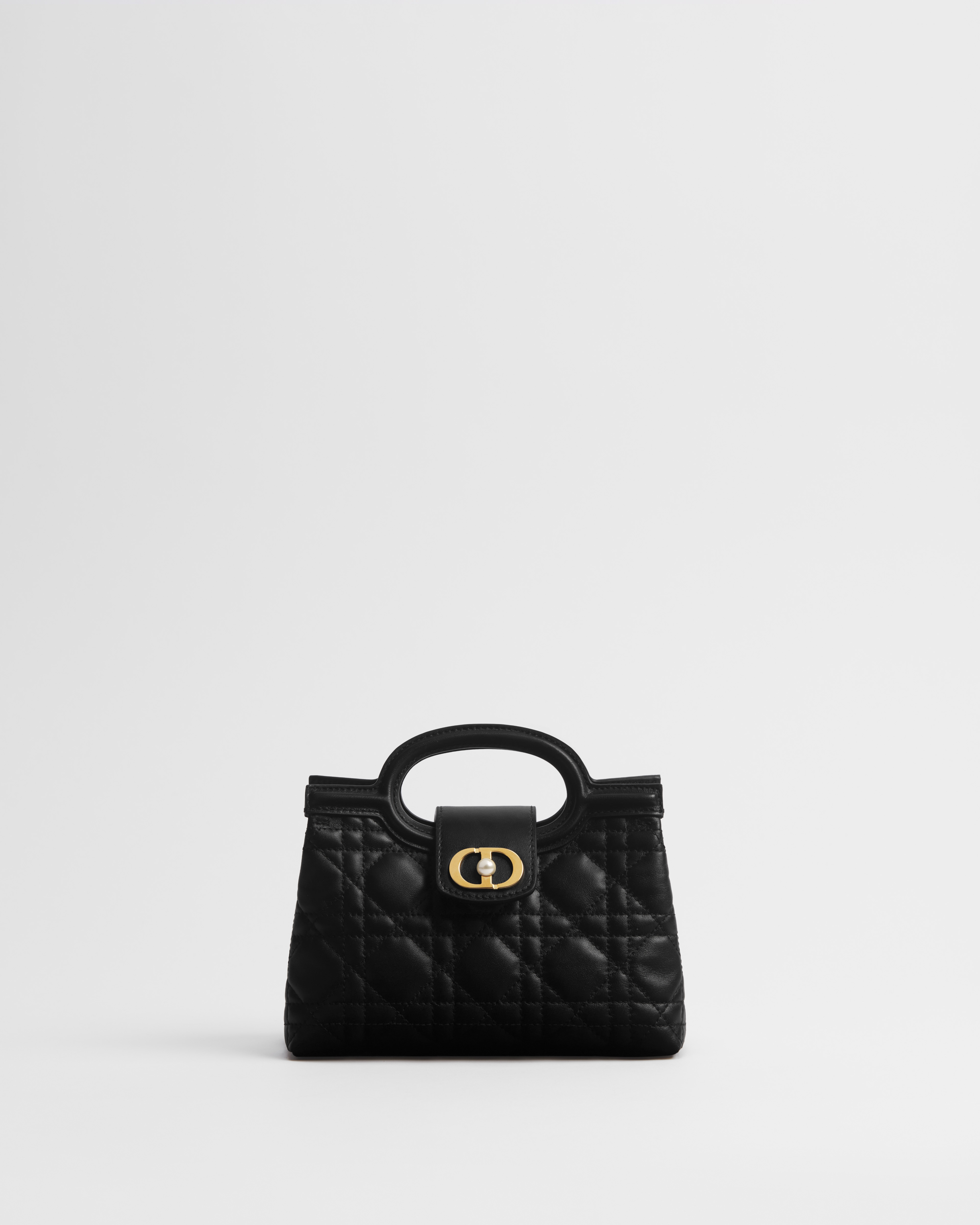 Dior Jolie Top Handle 迷你手提包 黑色 Cannage 籐格紋羊皮 E01