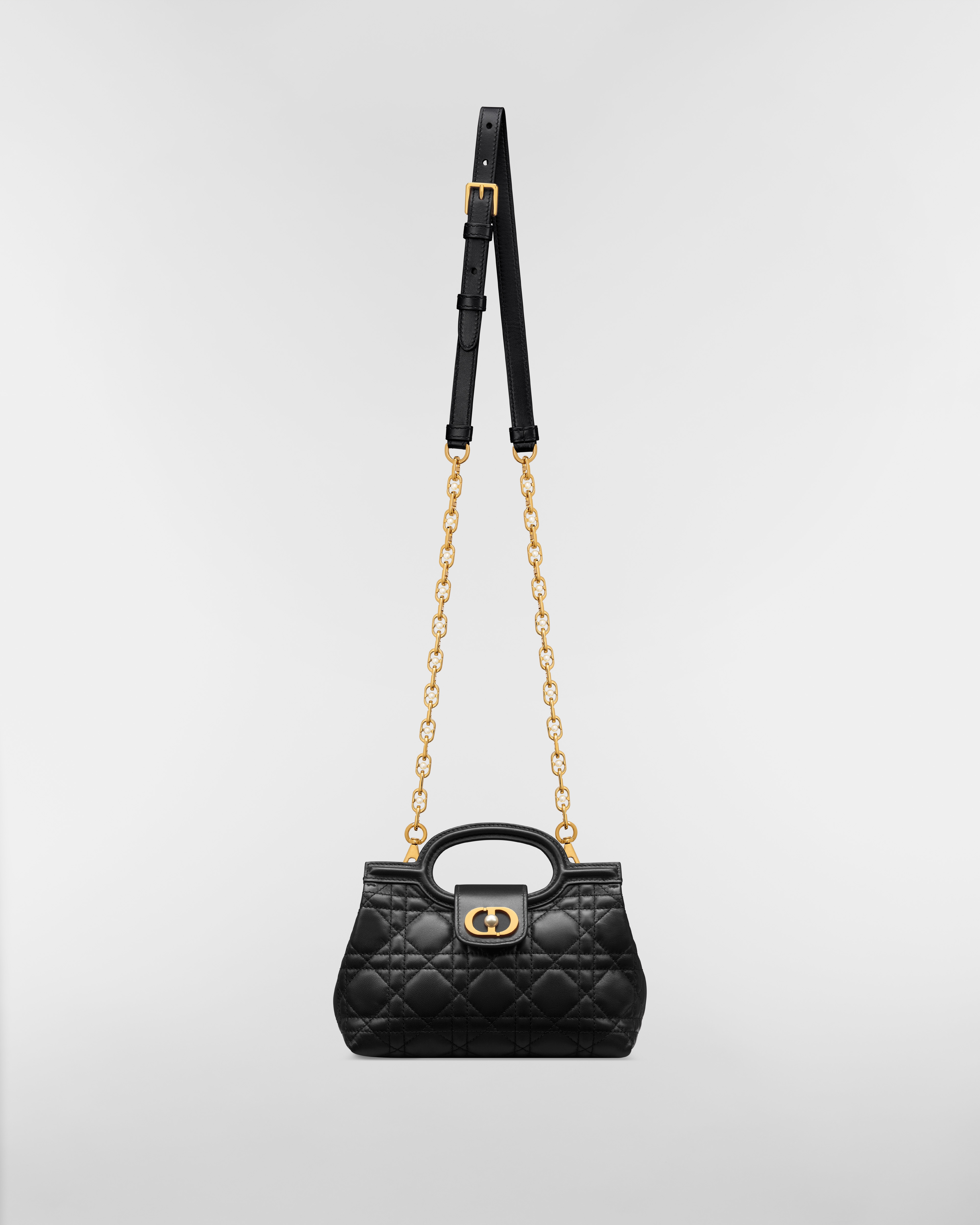 Dior Jolie Top Handle 迷你手提包 黑色 Cannage 籐格紋羊皮 E07