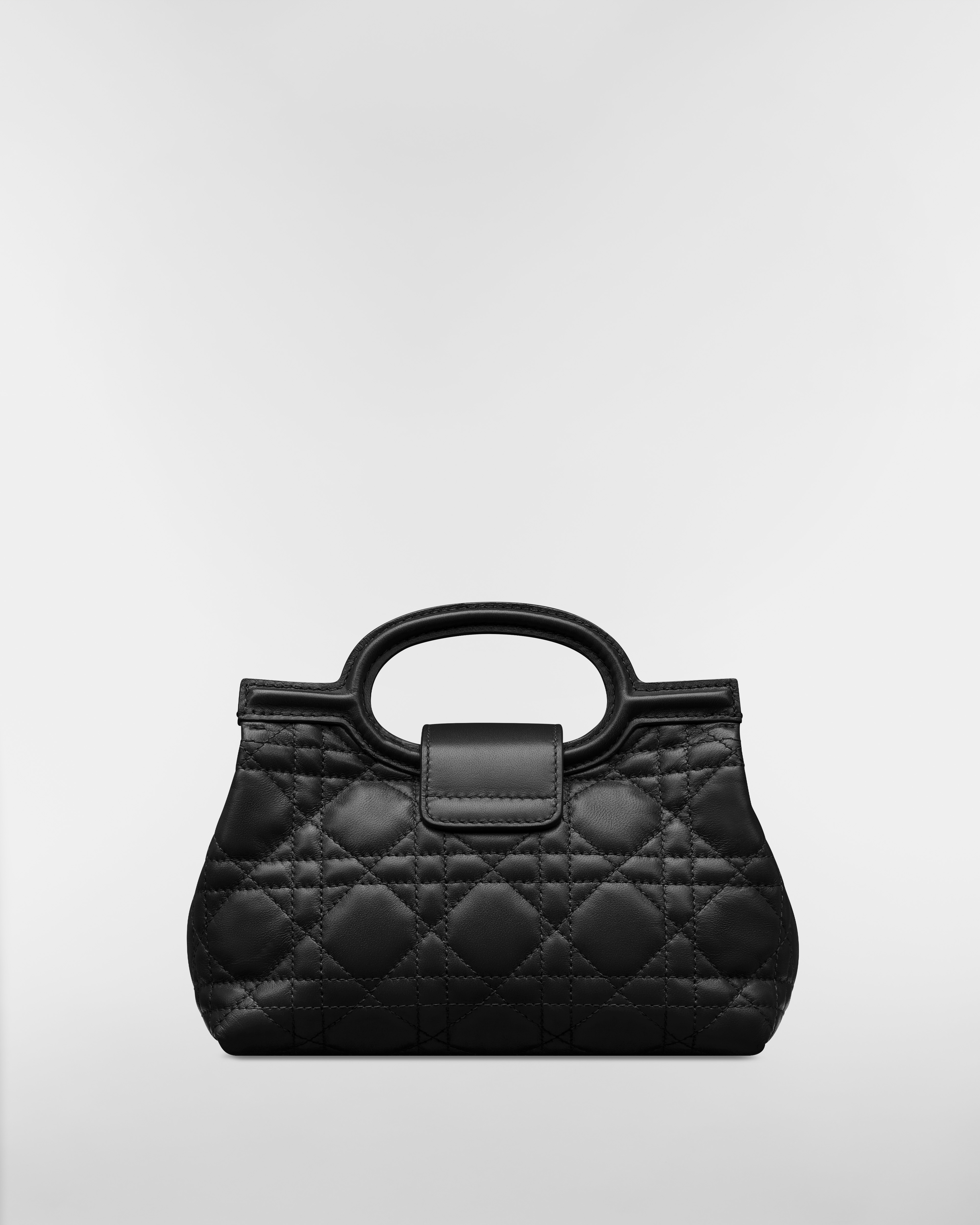 Mini sac Top Handle Dior Jolie Cuir d'agneau Cannage noir E08