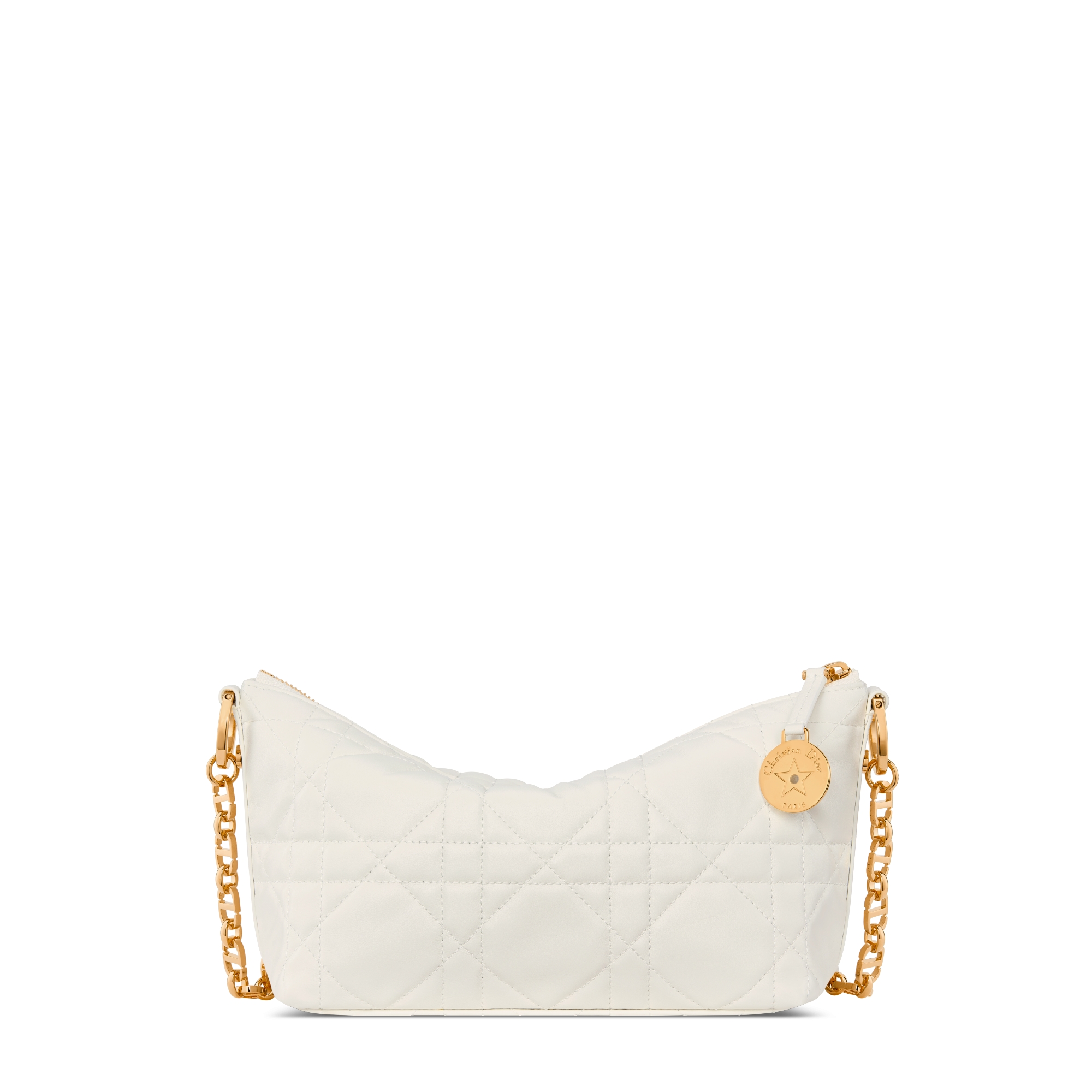 Diorstar Hobo Bag with Chain Latte Macrocannage Lambskin E08