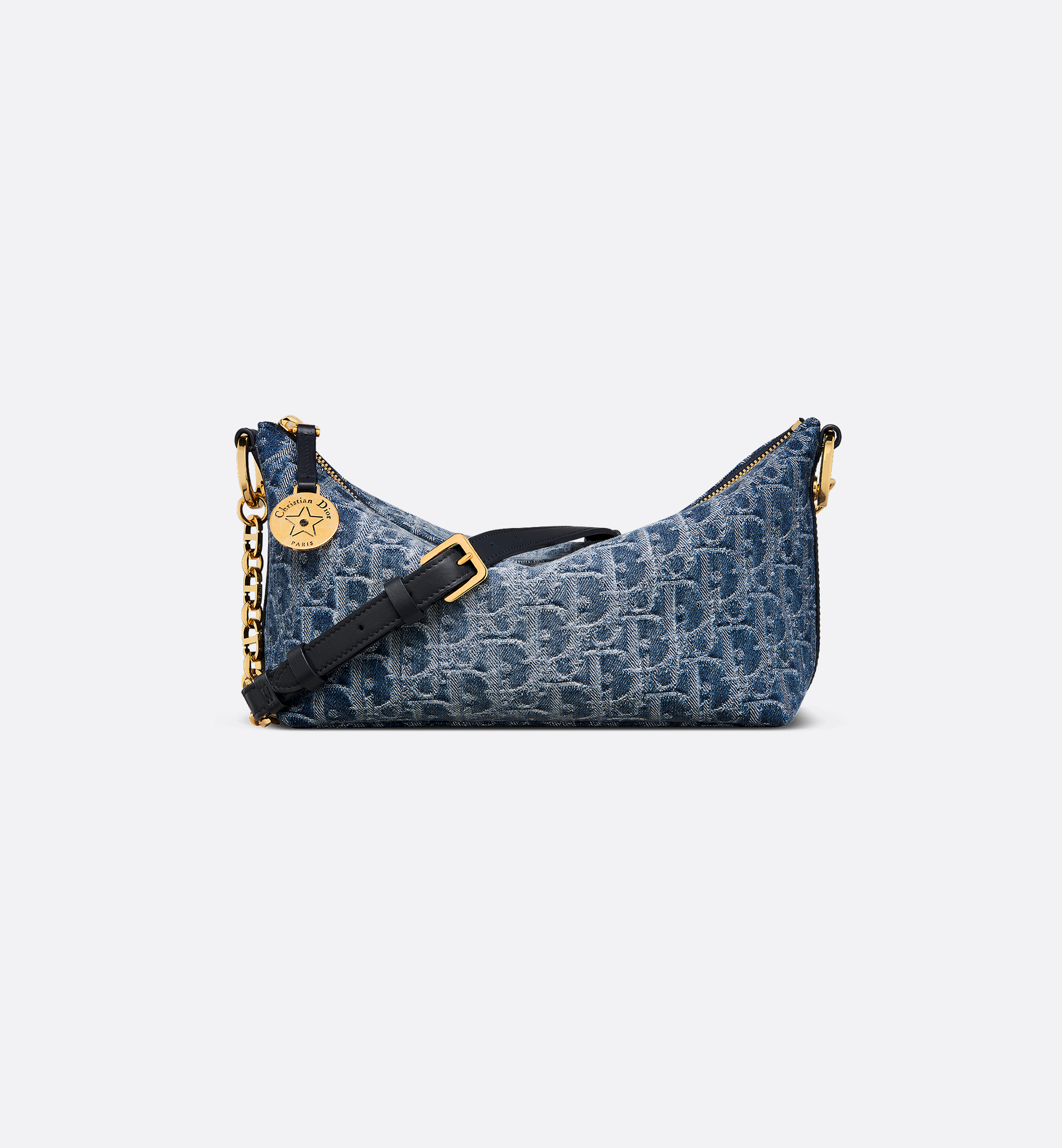 Diorstar Hobo Bag with Chain Blue Denim Dior Oblique Diorstar Hobo Bag with Chain Blue Denim Dior Oblique