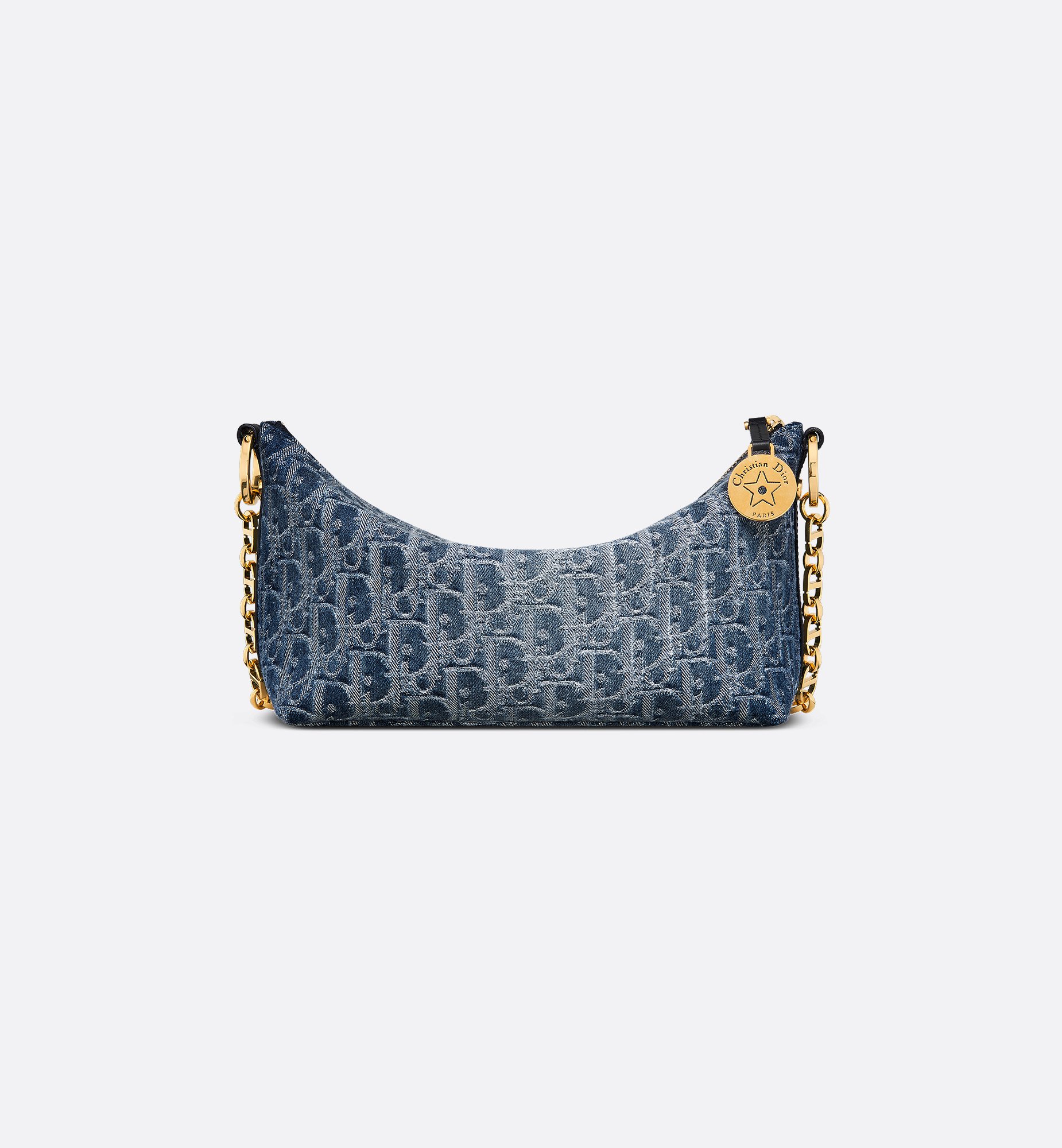 Diorstar Hobo Bag with Chain Blue Denim Dior Oblique Diorstar Hobo Bag with Chain Blue Denim Dior Oblique