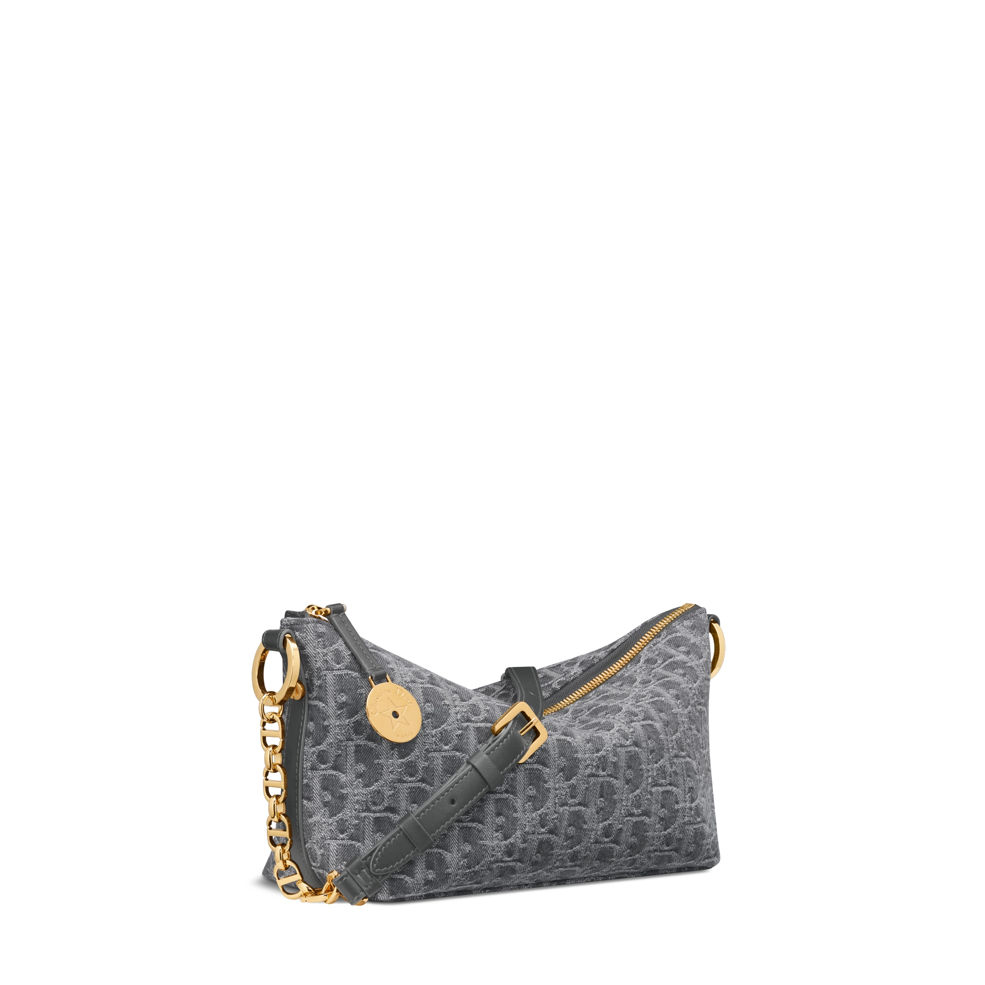 Diorstar-hobotas met kettingriem Grijze Denim Dior Oblique-jacquard E03