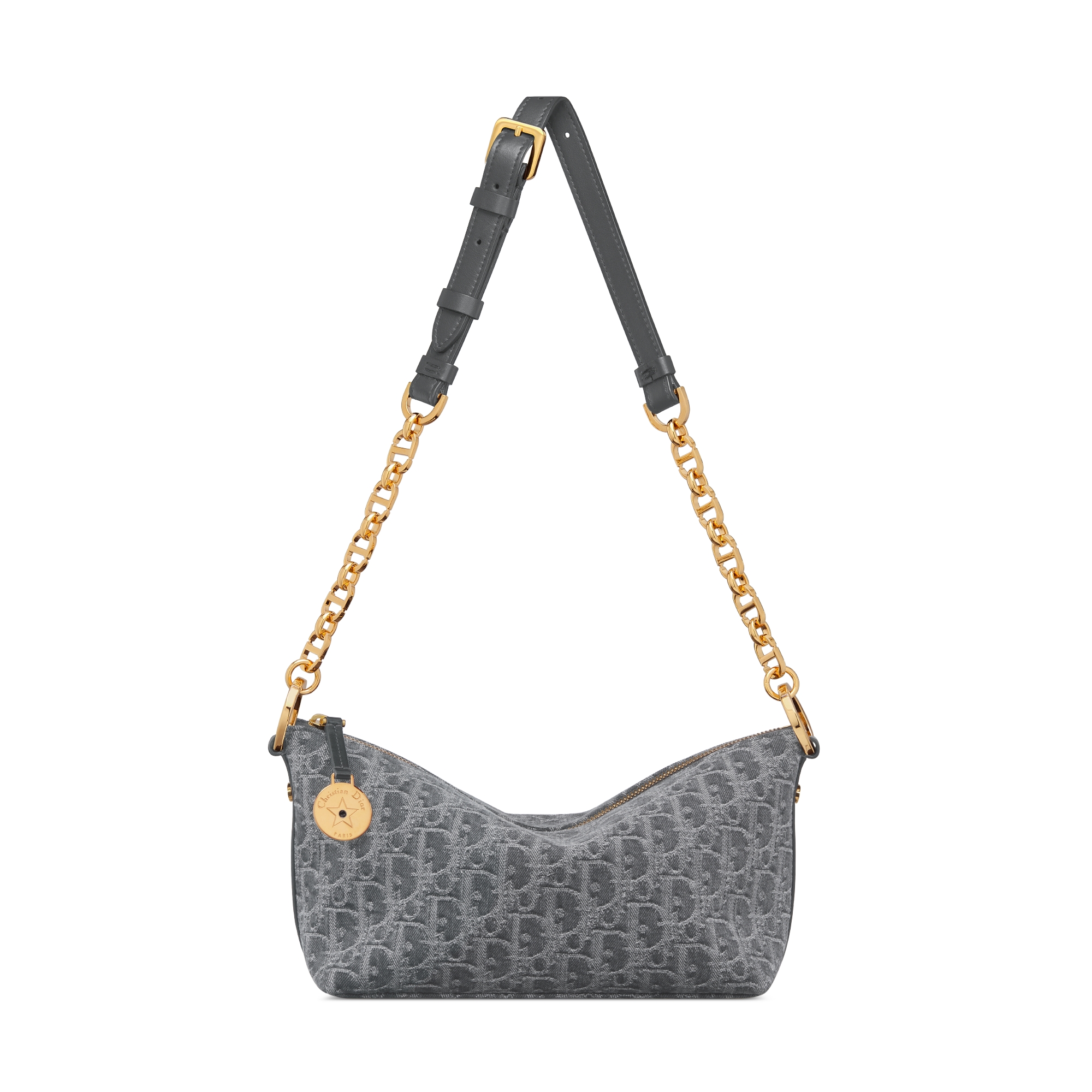 Diorstar-hobotas met kettingriem Grijze Denim Dior Oblique-jacquard E07