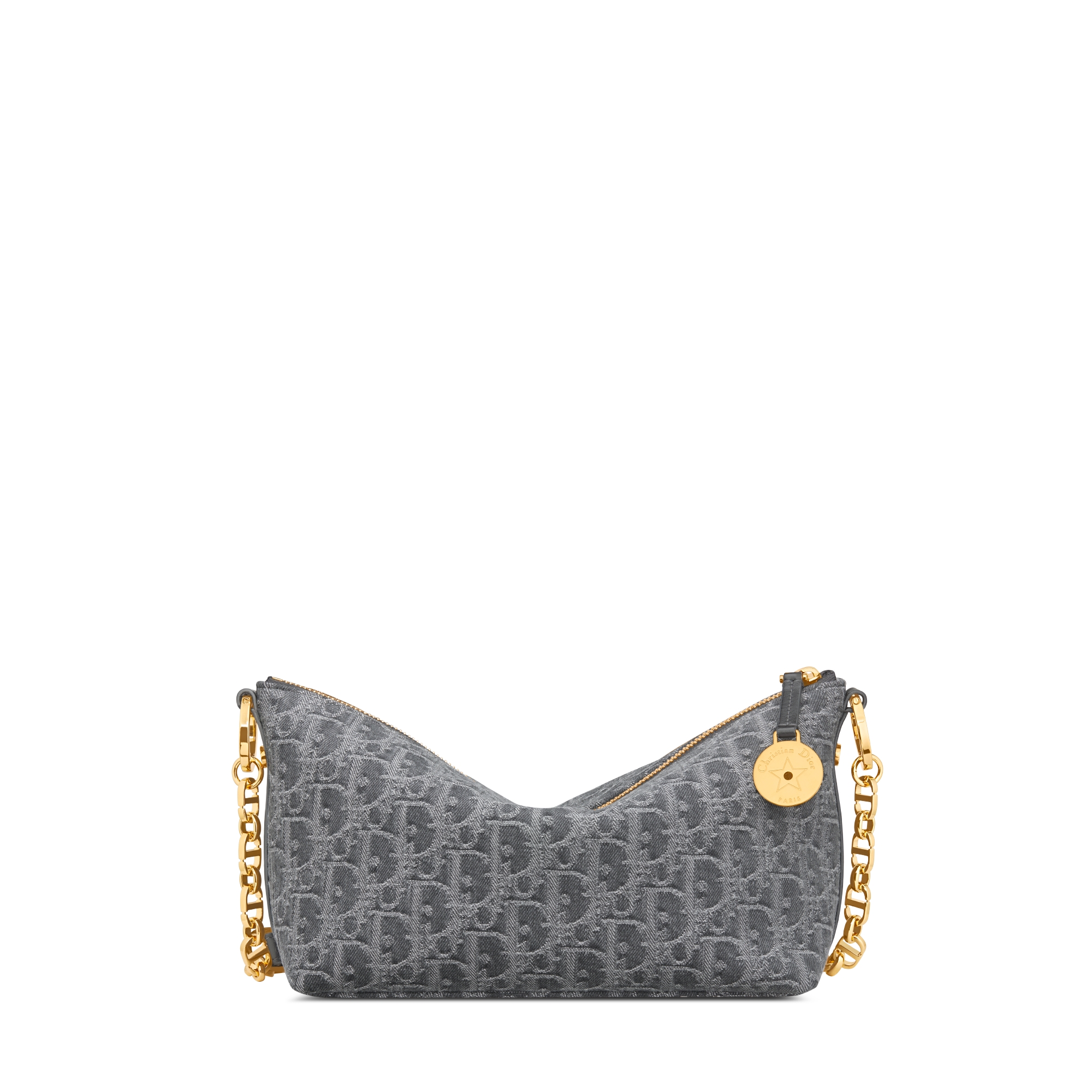 Diorstar-hobotas met kettingriem Grijze Denim Dior Oblique-jacquard E08