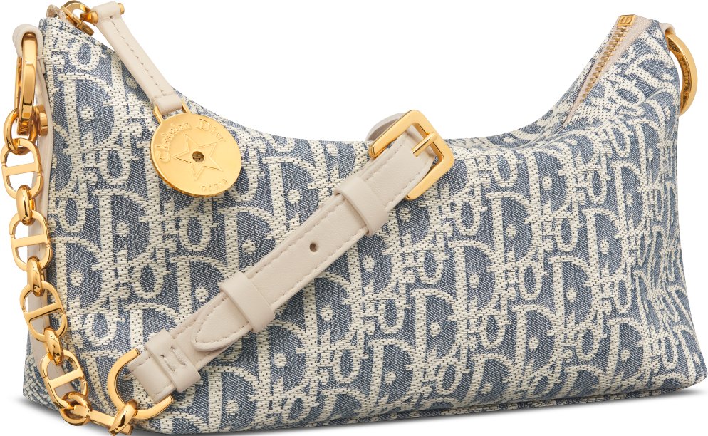 Diorstar Hobo Bag with Chain Three quarter closed view