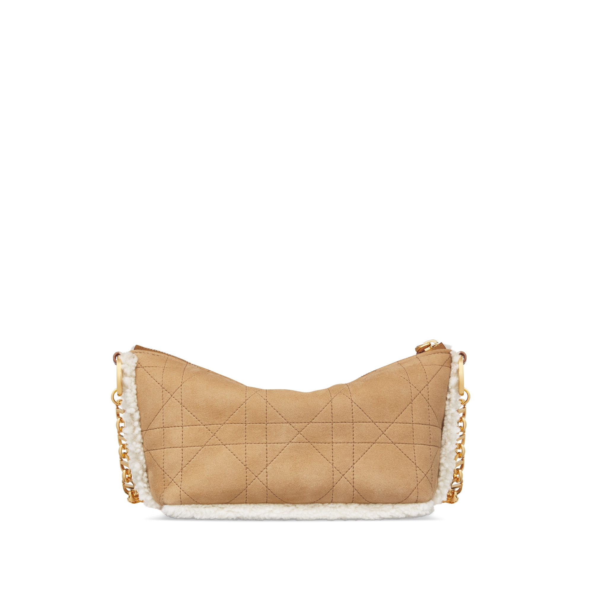 DiorAlps Diorstar 체인 호보백 베이지 매크로까나쥬 스웨이드 송아지 가죽 & 에크루 메리노 울 E08