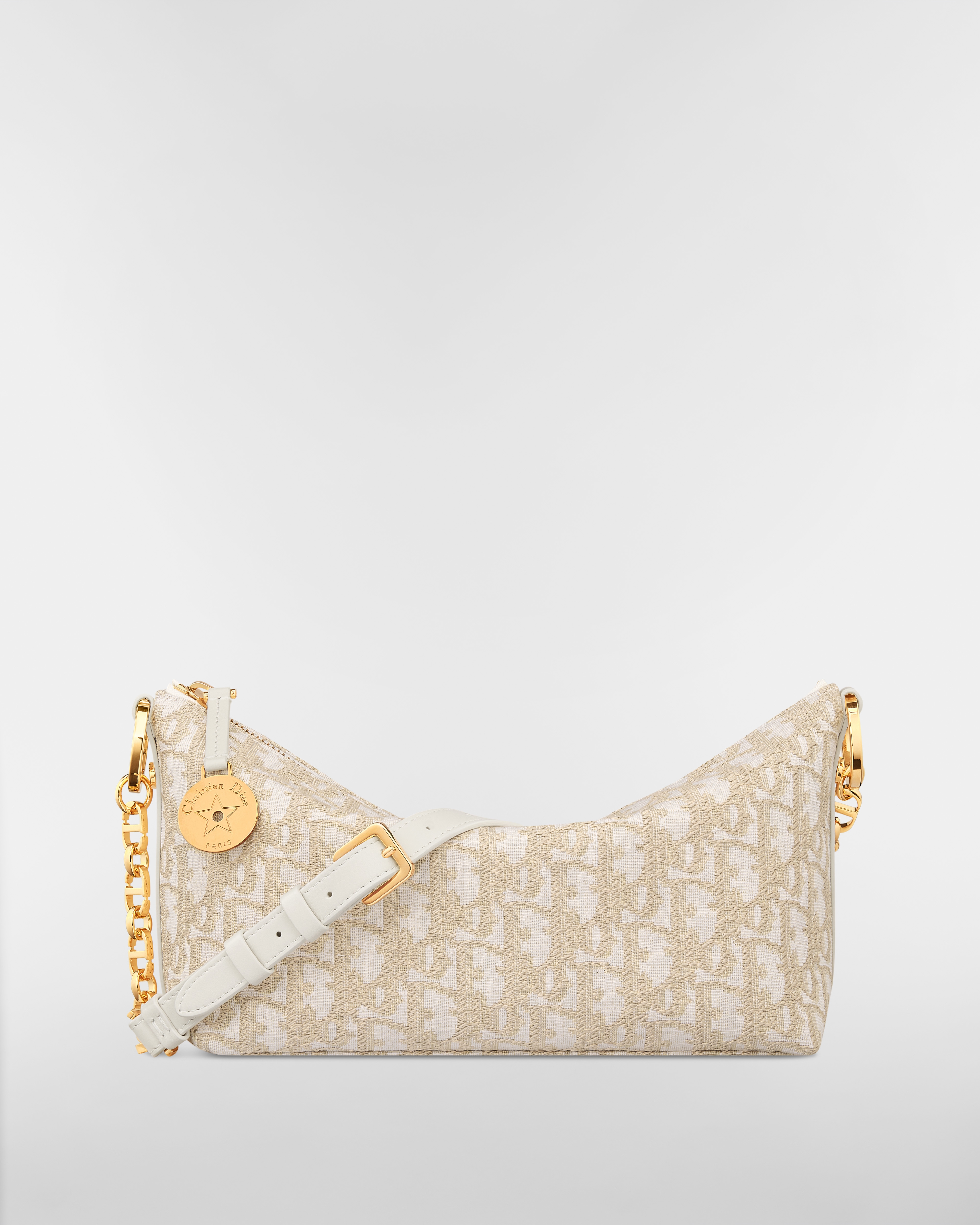 Diorstar 附鏈帶流浪包 金色調 Dior Oblique 緹花 E01