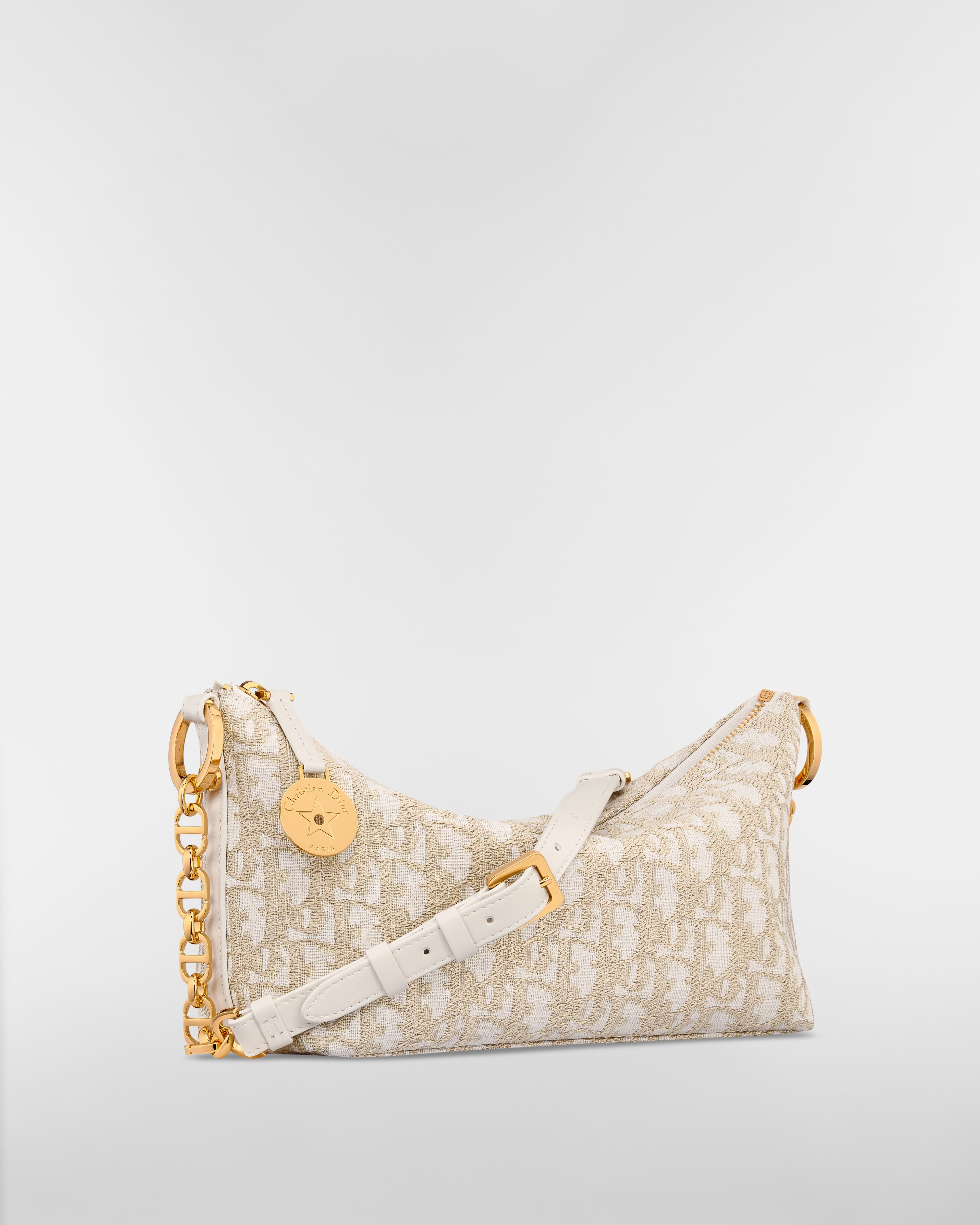 Diorstar 附鏈帶流浪包 金色調 Dior Oblique 緹花 E03