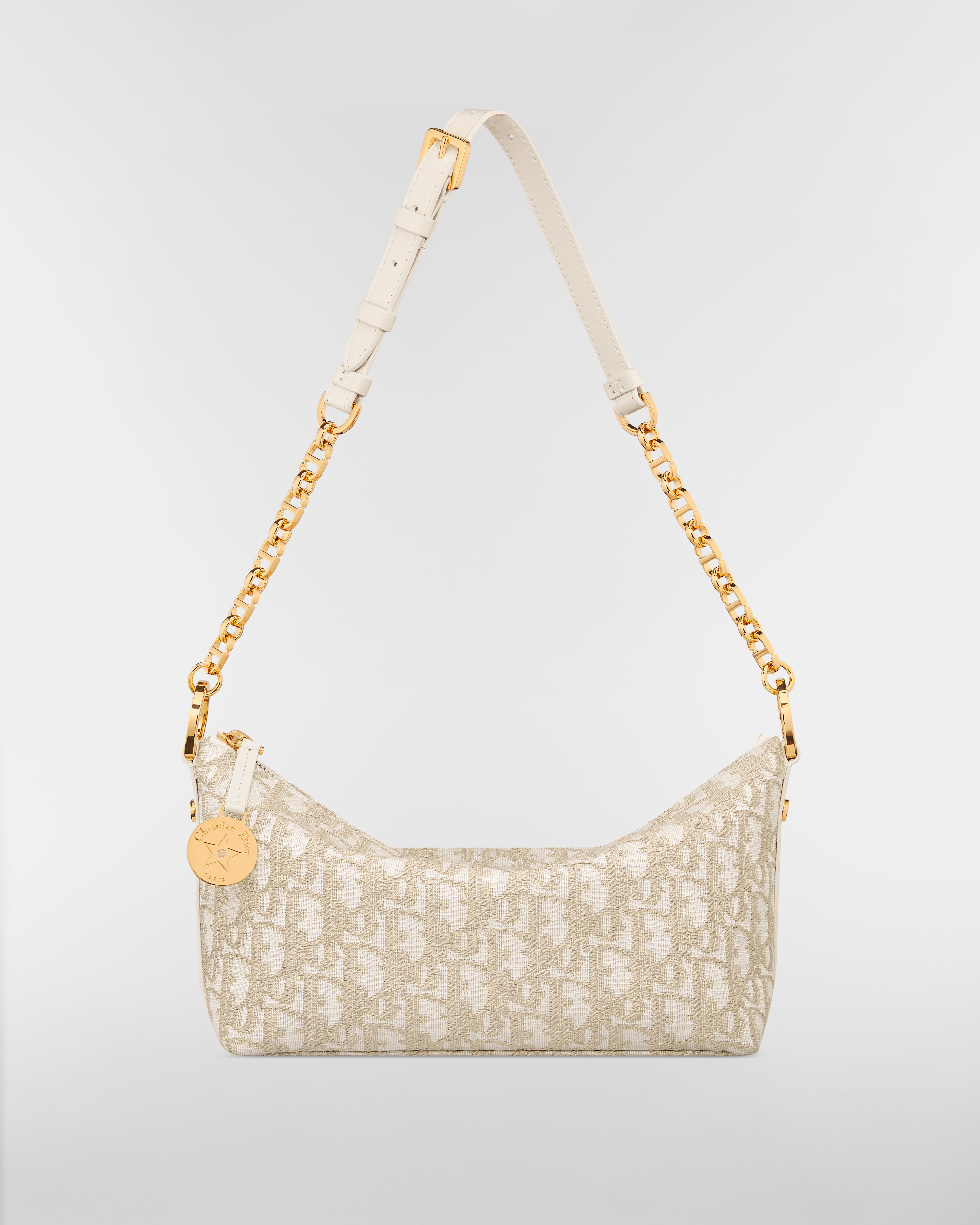 Diorstar 附鏈帶流浪包 金色調 Dior Oblique 緹花 E07