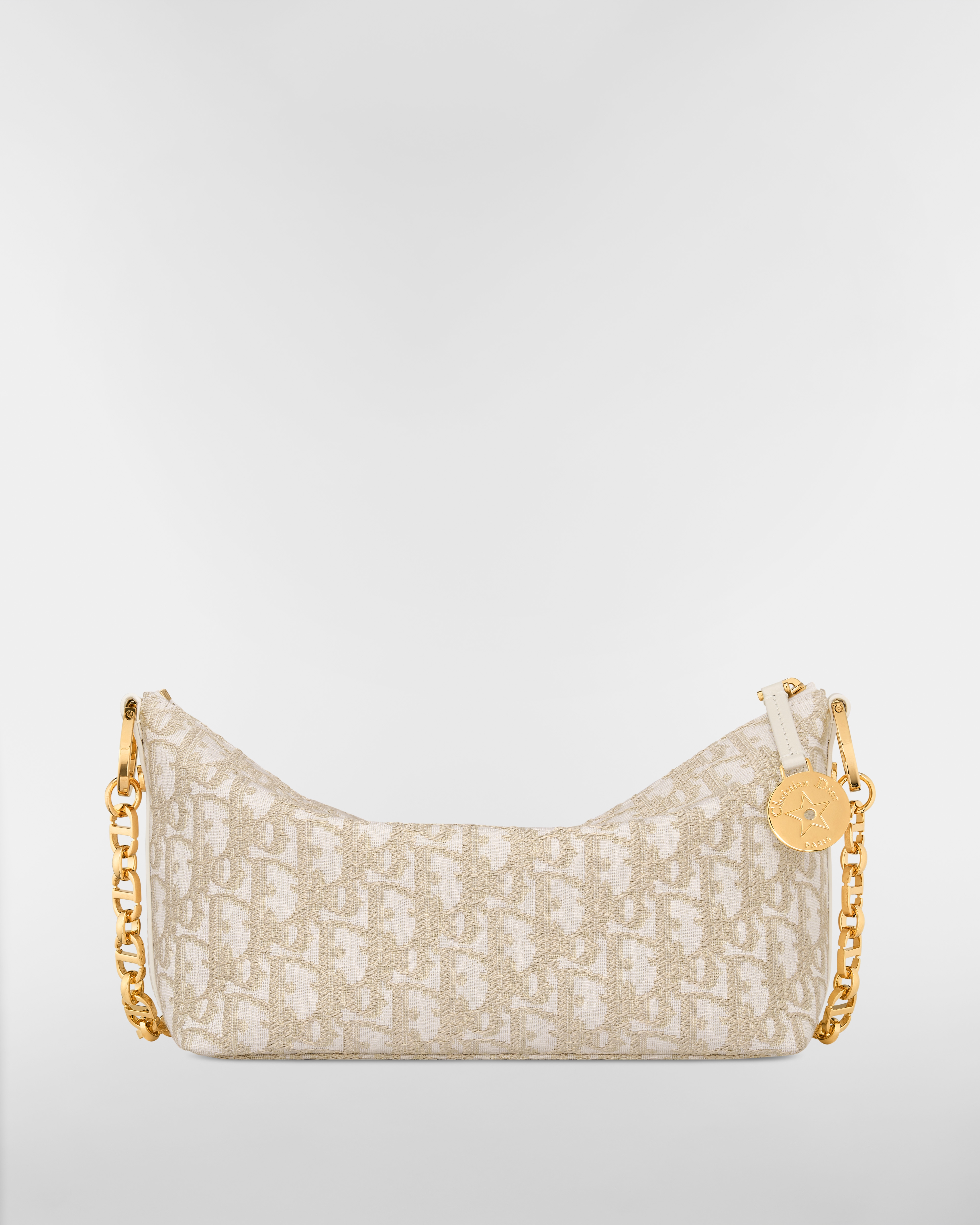 Diorstar 附鏈帶流浪包 金色調 Dior Oblique 緹花 E08