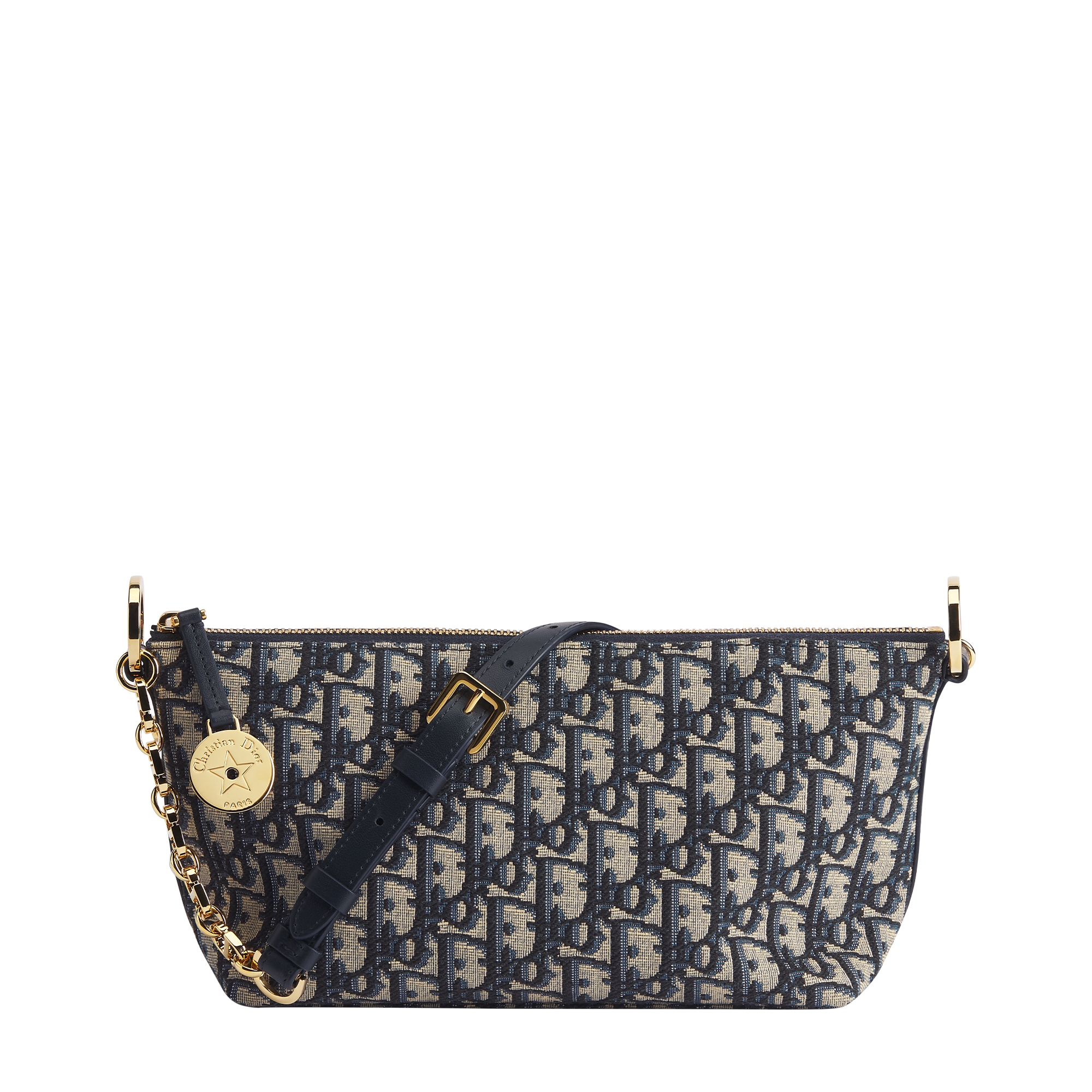 Diorstar Hobo Bag with Chain Blue Dior Oblique Jacquard E01