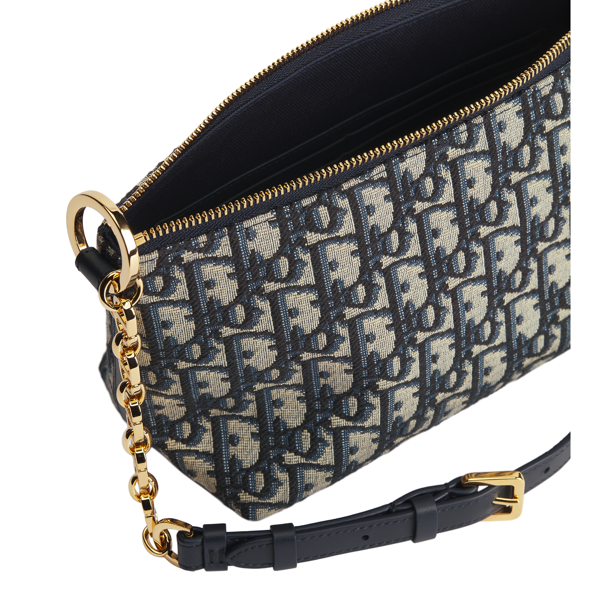 Diorstar Hobo Bag with Chain Blue Dior Oblique Jacquard E06