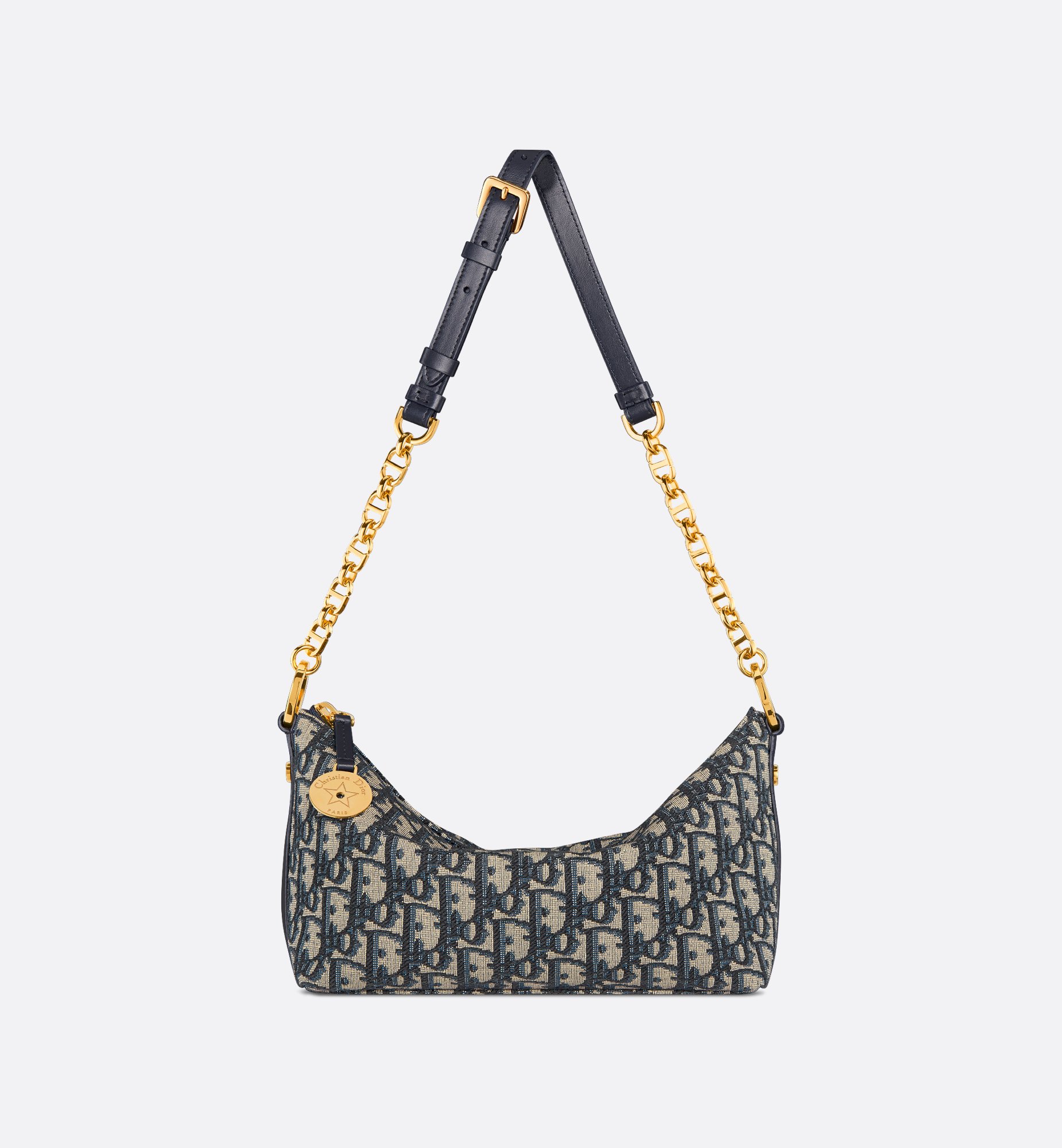 Diorstar Hobo Bag with Chain Blue Dior Oblique Jacquard | DIOR Diorstar Hobo Bag with Chain Blue Dior Oblique Jacquard | DIOR