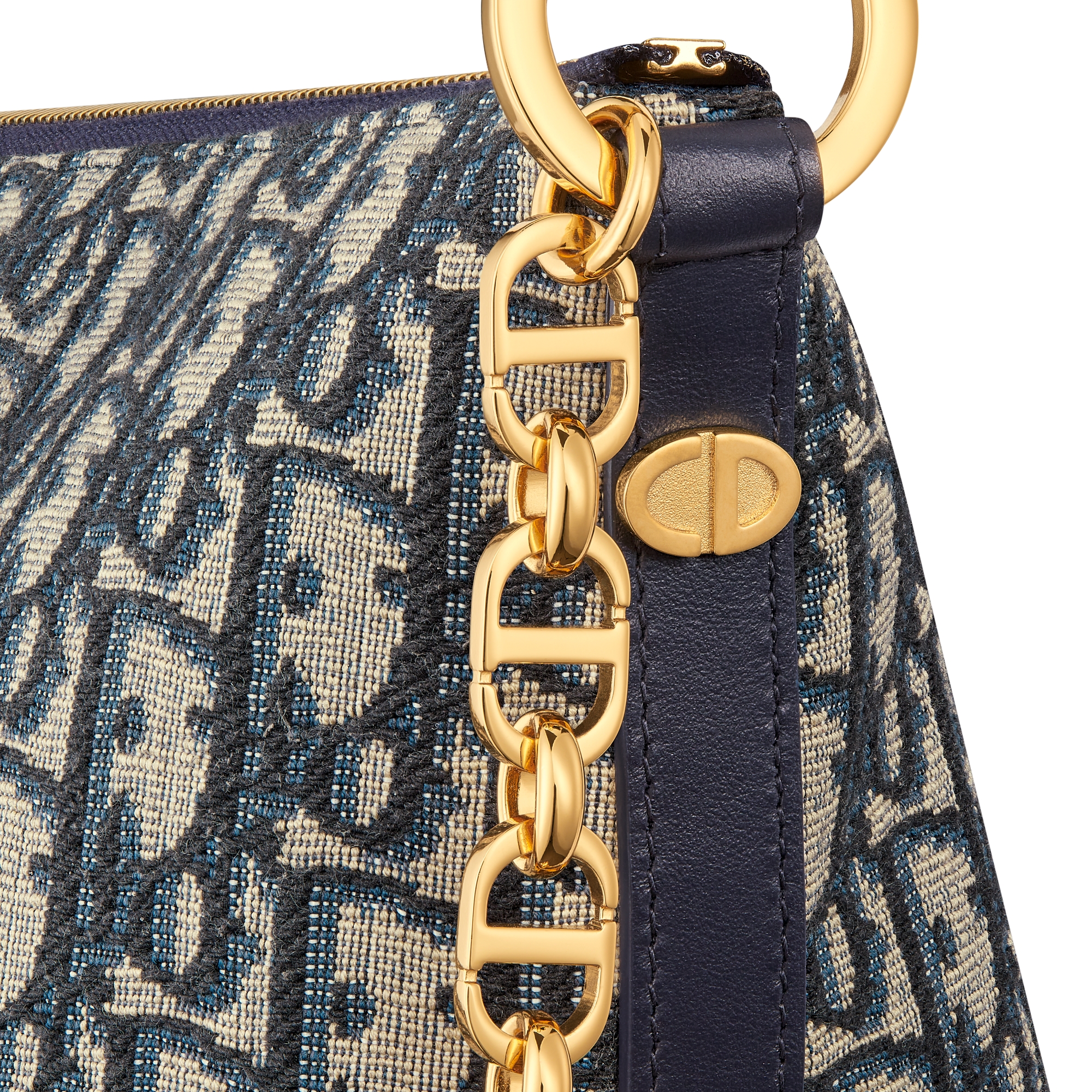 Diorstar 체인 호보백 블루 Dior Oblique 자카드 E09