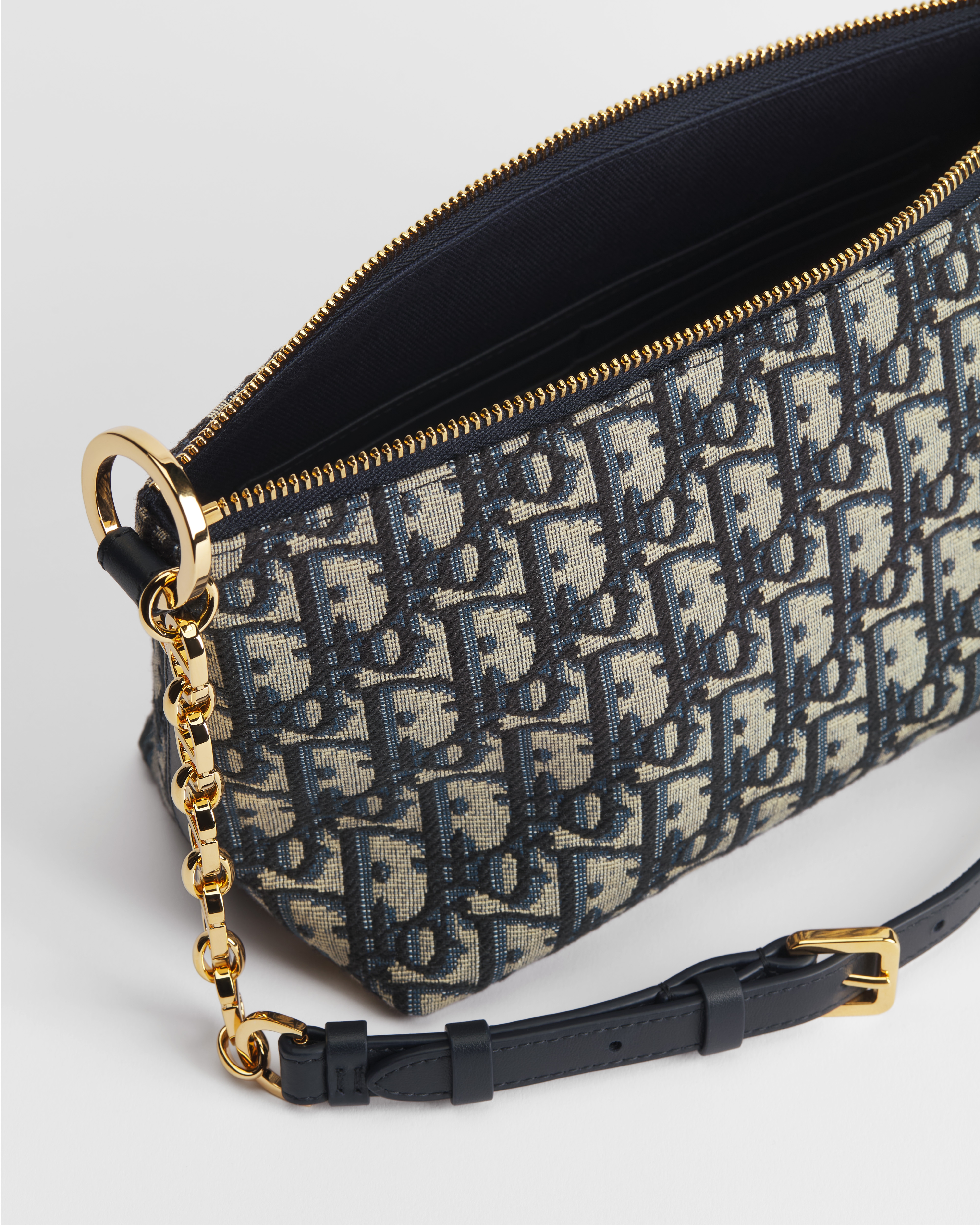 Bolsa hobo Diorstar com alça de corrente Jacquard Dior Oblique azul E06