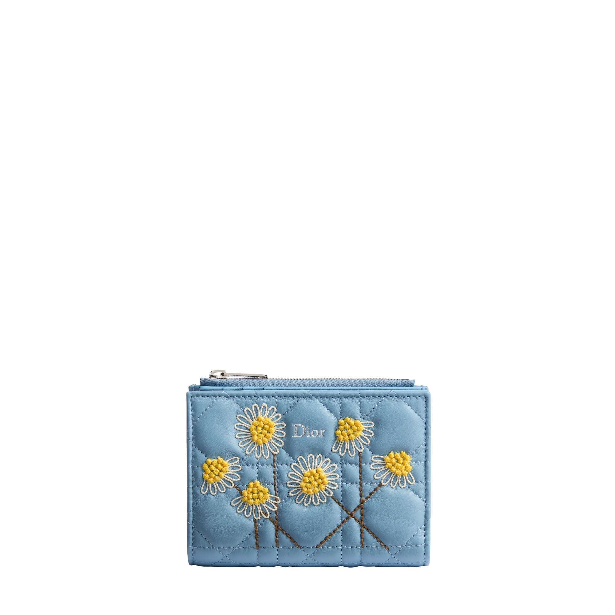 Carteira Dioriviera Dior Jardin Dahlia Pele de cordeiro Cannage