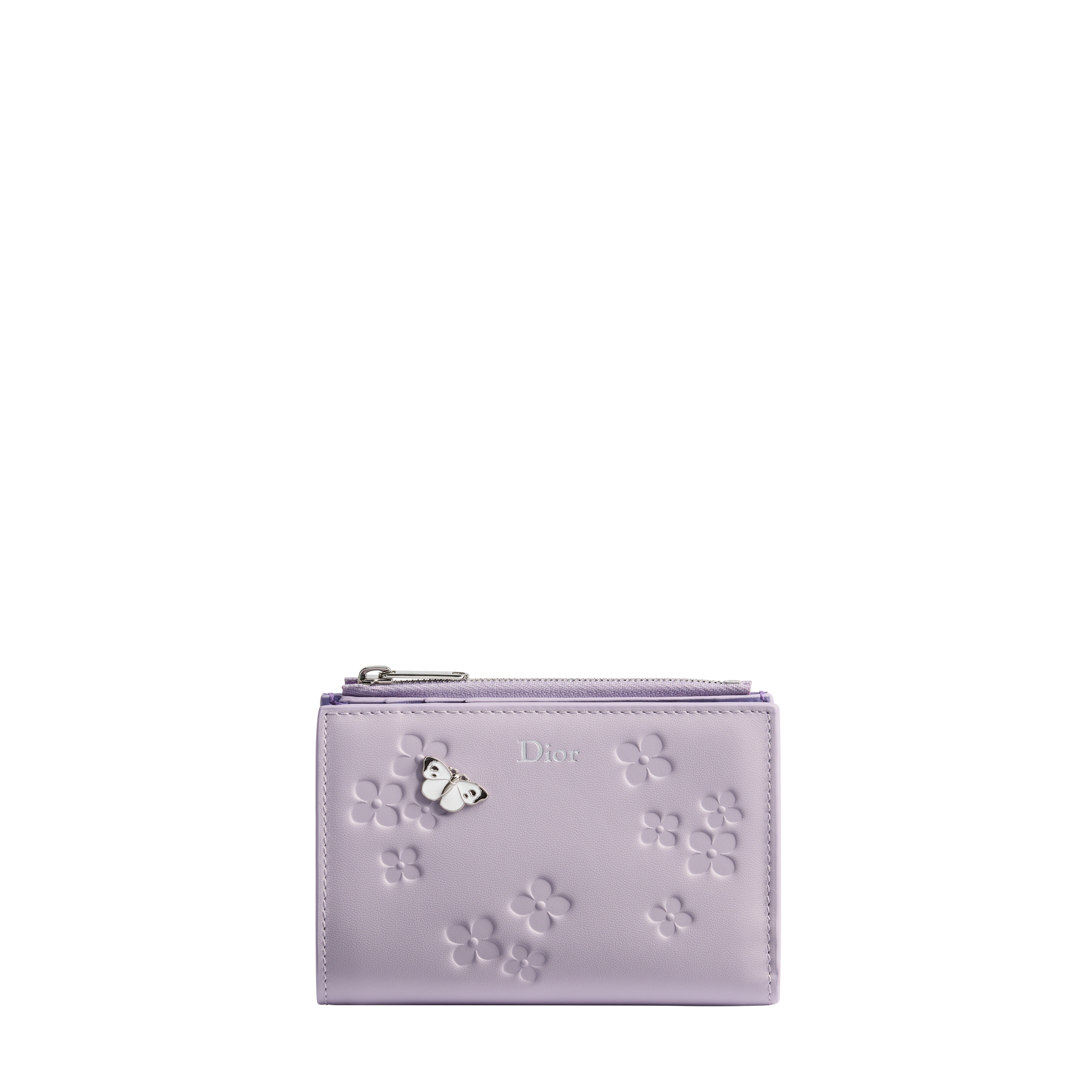 Dior Jardin Dahlia Wallet Lilas Dior Hortensia Embossed Calfskin
