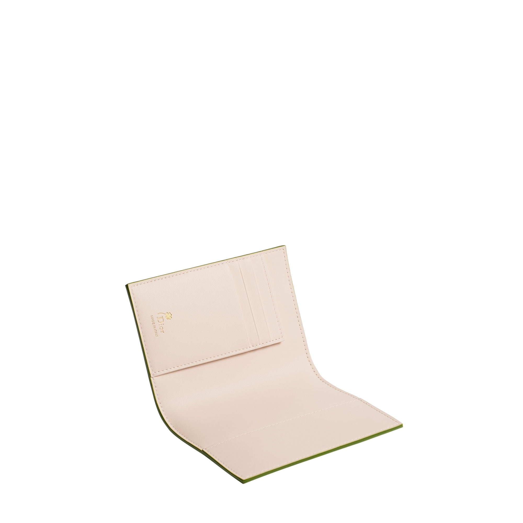 Dior Jardin Passport Cover Green and Ballet Pink Dior Water Lily Embroidered Cannage Lambskin E07