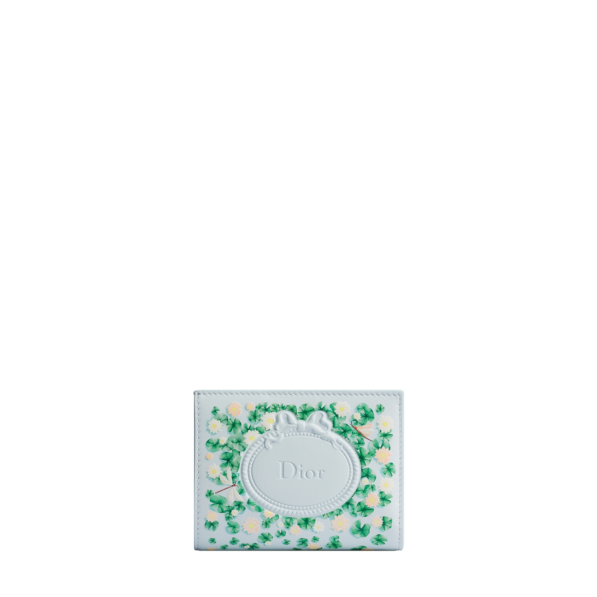 Dior Salon Begonia Wallet Multicolor Dior Water Lily Printed Calfskin and Debossed Dior Médaillon E01