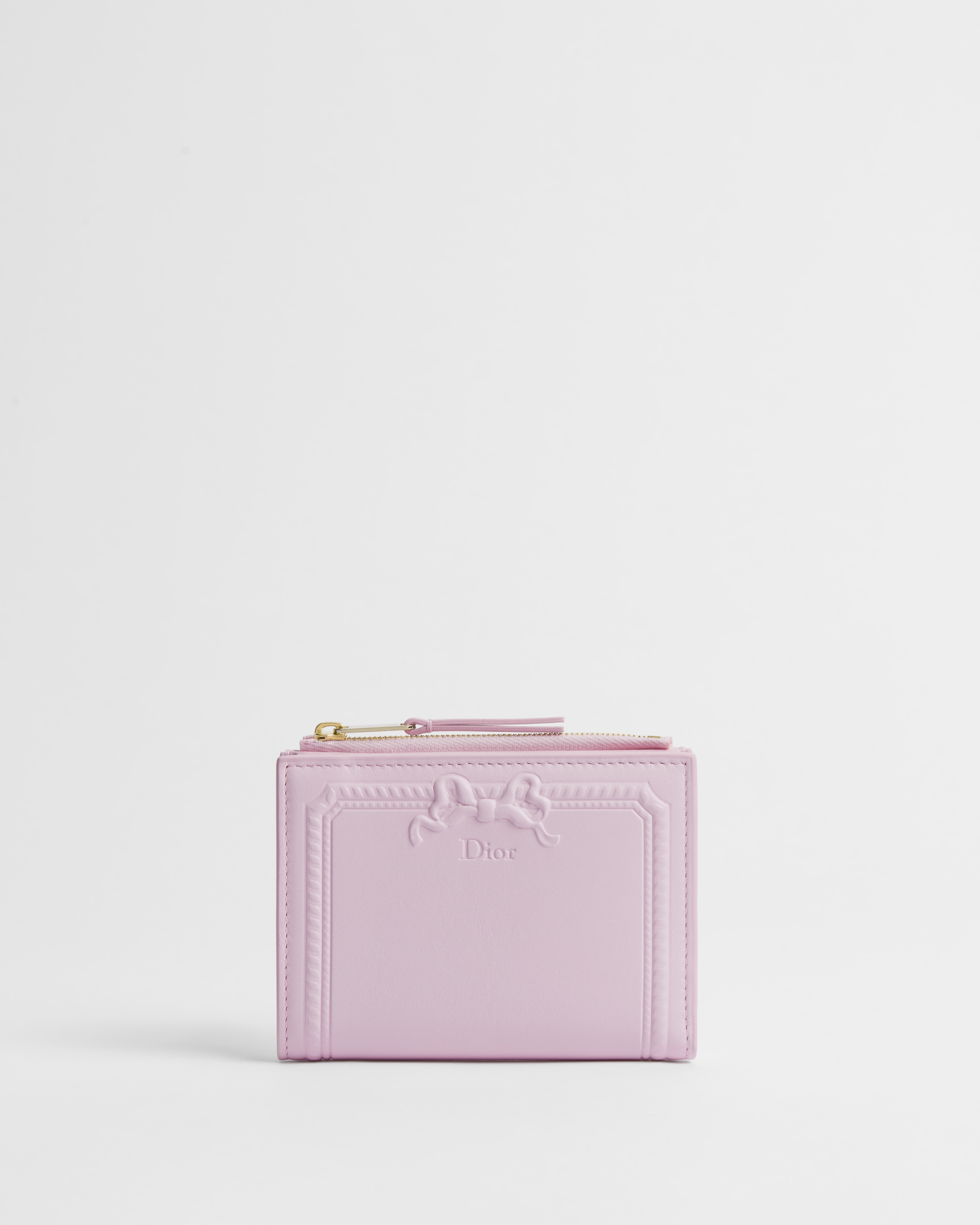 Dior Médaillon Dahlia Portemonnaie Kalbsleder in Rose Songe mit Dior Moulures Prägung E01